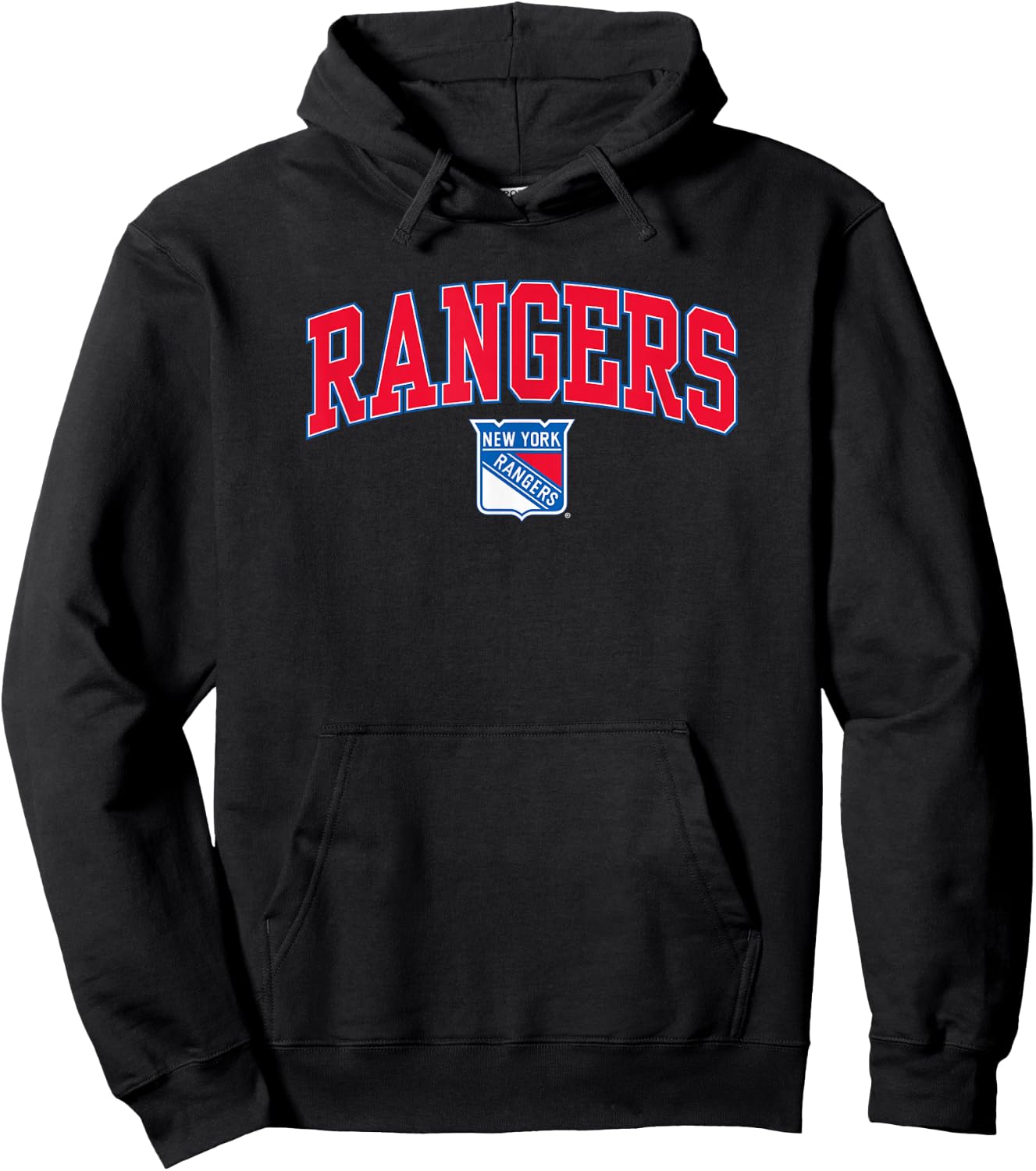New York Rangers Arch Over - Black, -Adults, Short Sleeve, , NHL, New York Rangers, Sports Fan Hoodie - Hoodie | Black