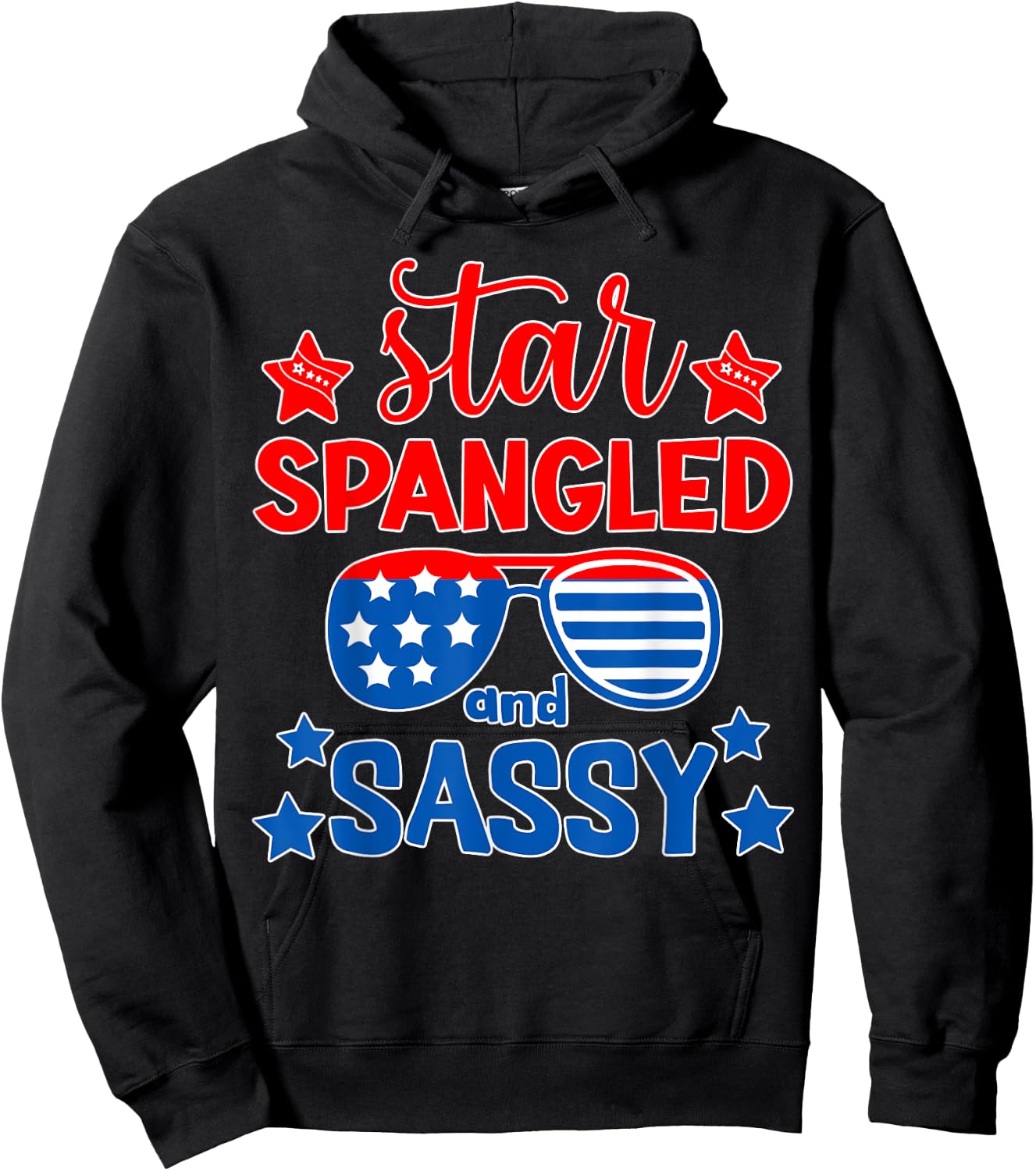 Star Spangled and Sassy Hoodie - Hoodie | Black