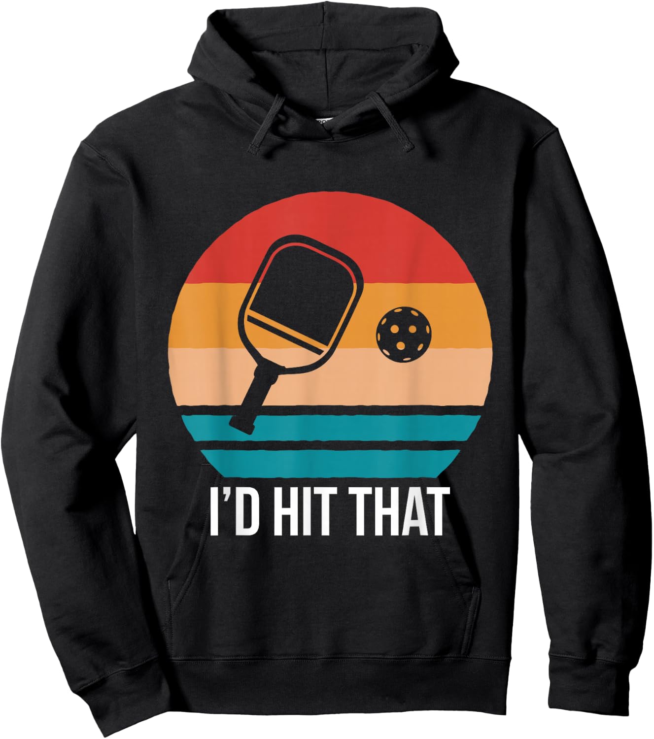 I Would Hit That Vintage Retro Pickleball Hoodie - Hoodie | Black