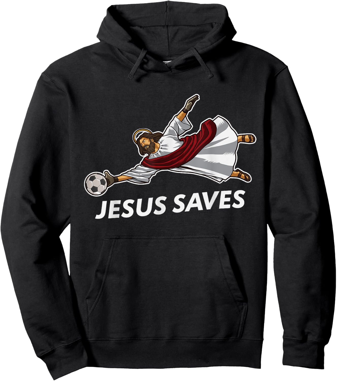 Jesus Saves Funny Soccer Goalie Hoodie - Hoodie | Black