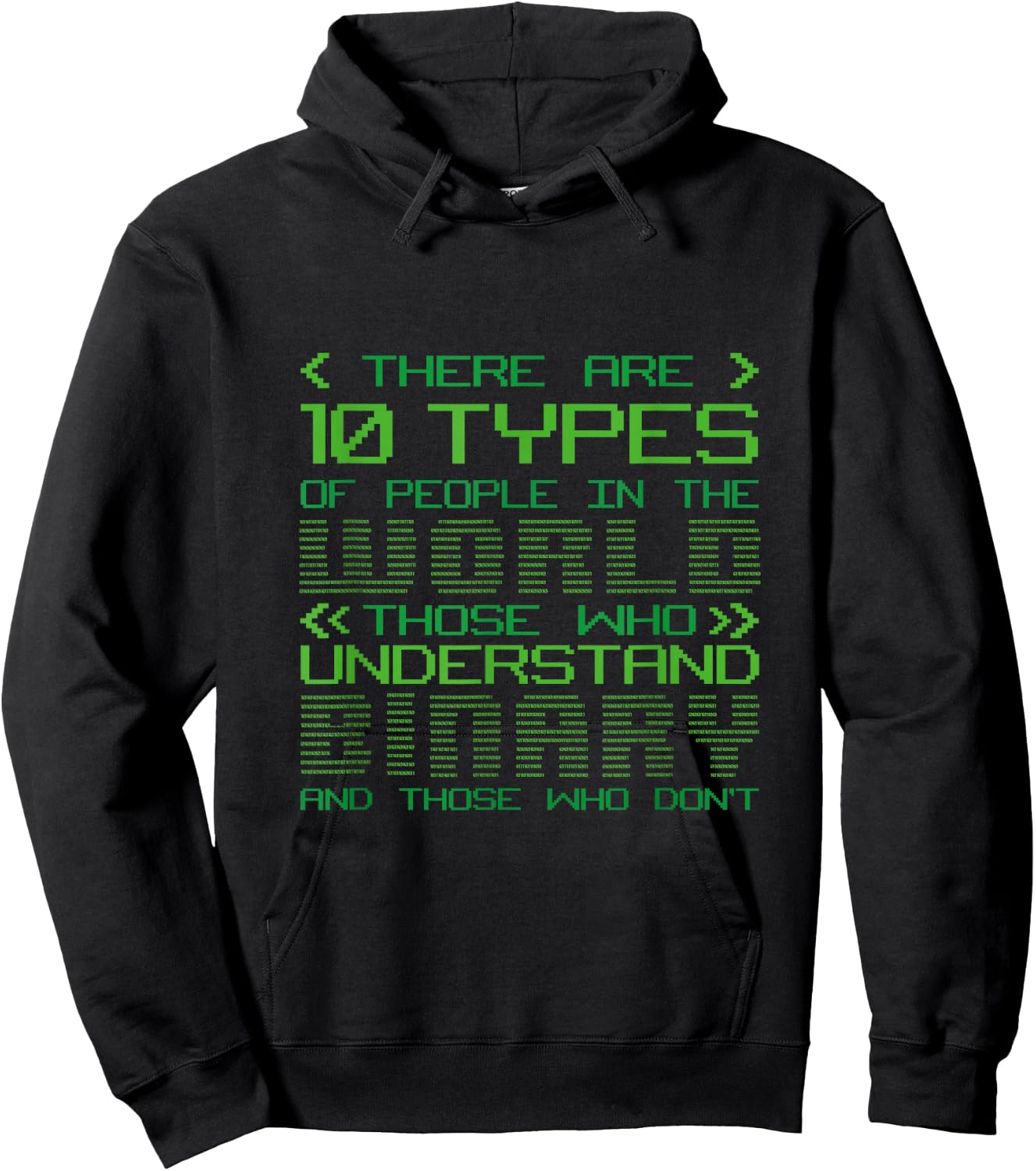 10 Types Of People Binary Code Programmers Binary Code Hoodie - Hoodie | Black