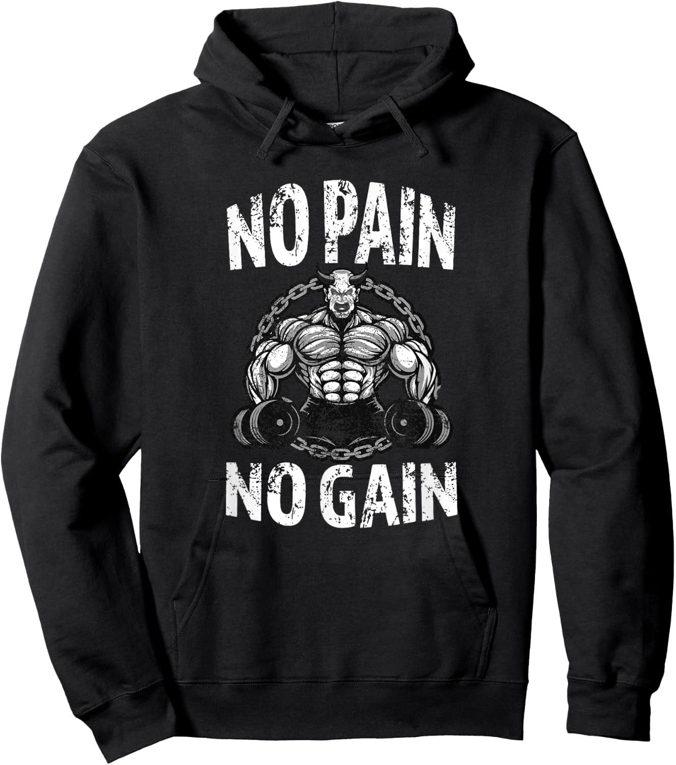 Workout Gym Strong Devil Devil No Pain No Gain Hoodie - Hoodie | Black