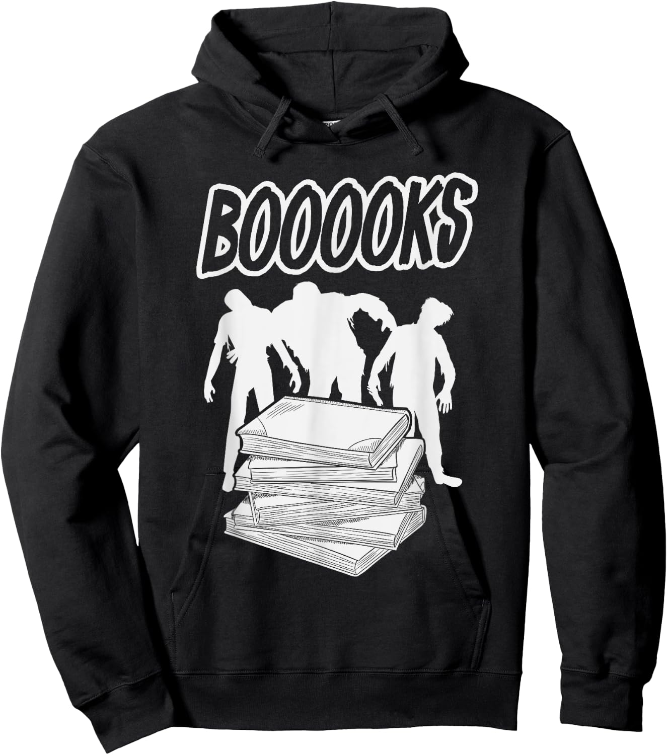 Booooks Halloween Zombie Book Reader Spooky Funny Gift Hoodie - Hoodie | Black