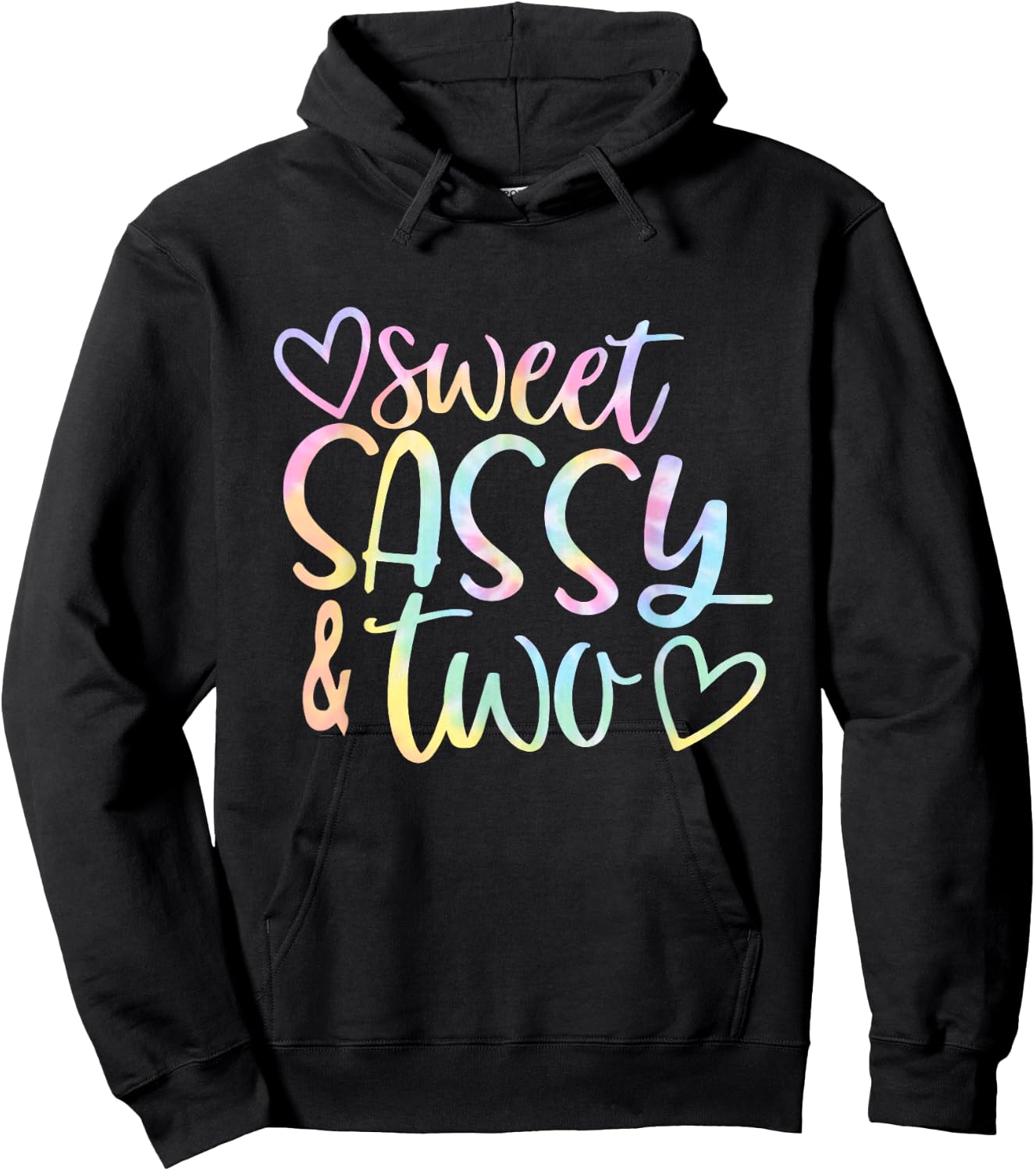 Sweet Sassy and Two Girl's Birthday Tie Dye Girls Kids Hoodie - Hoodie | Black