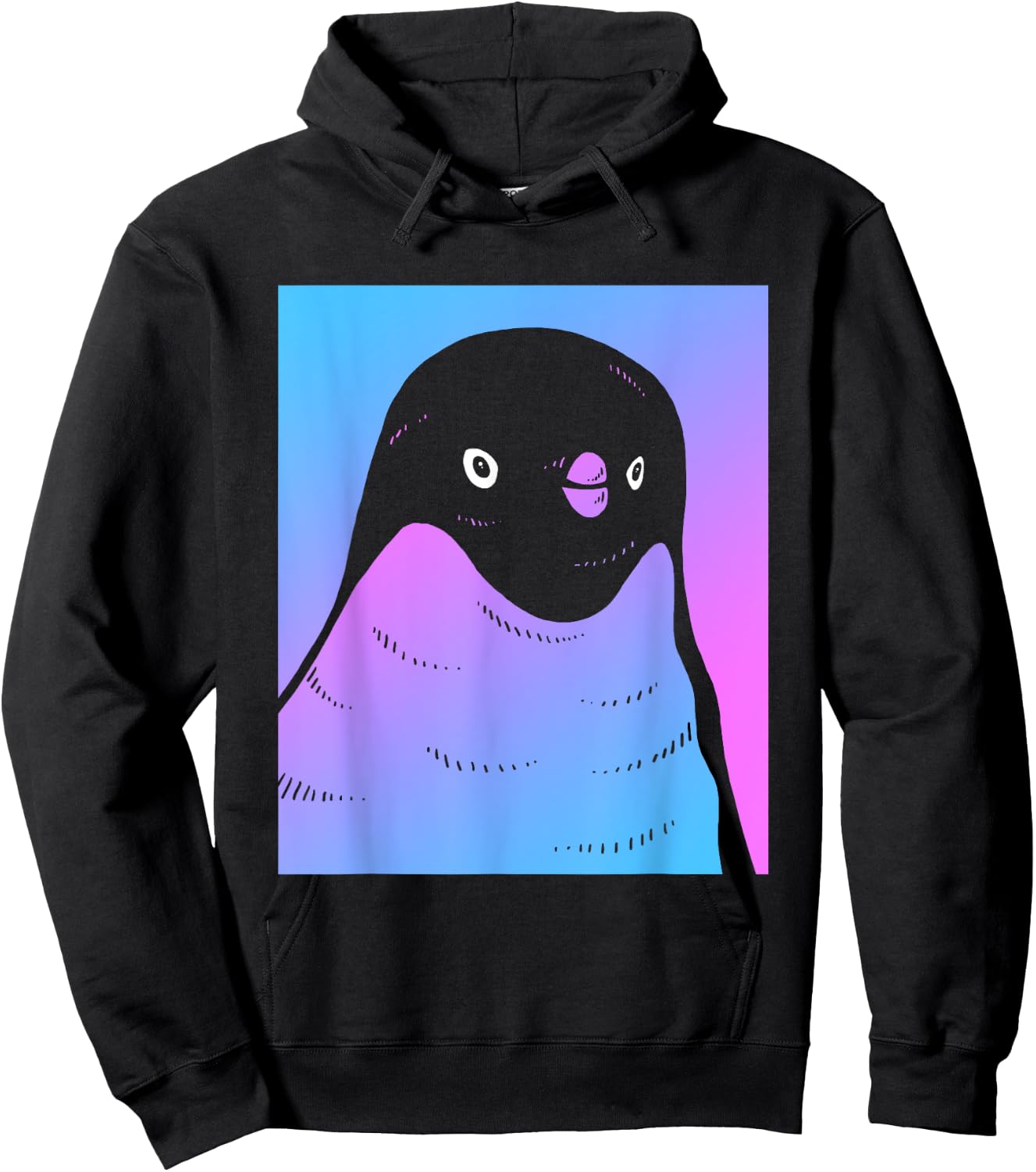 Vaporwave Penguin Aesthetic Pastel Goth Aquatic Bird Hoodie - Hoodie | Black