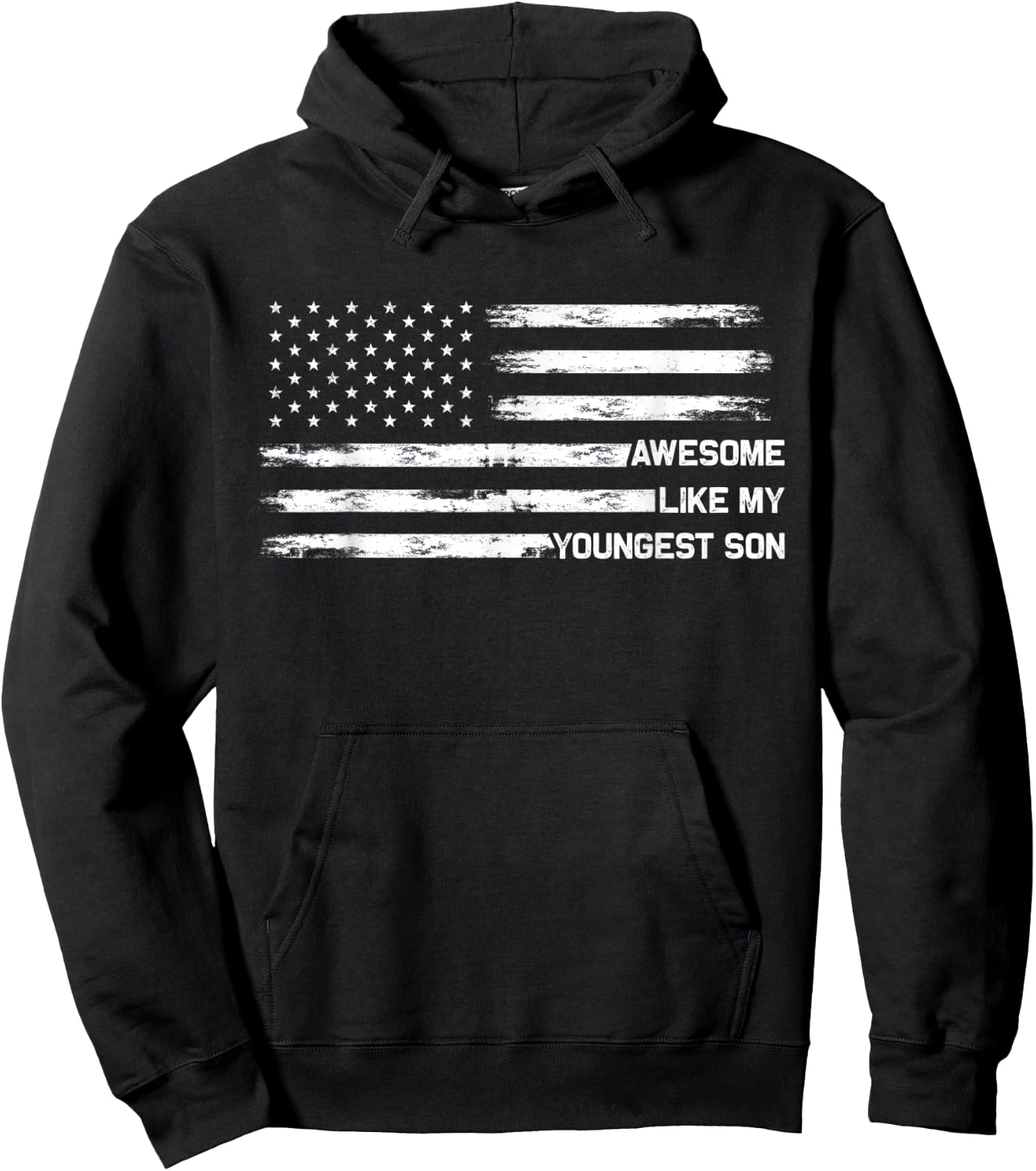 Awesome Like My Youngest Son Fathers Day Dad Joke Hoodie - Hoodie | Black