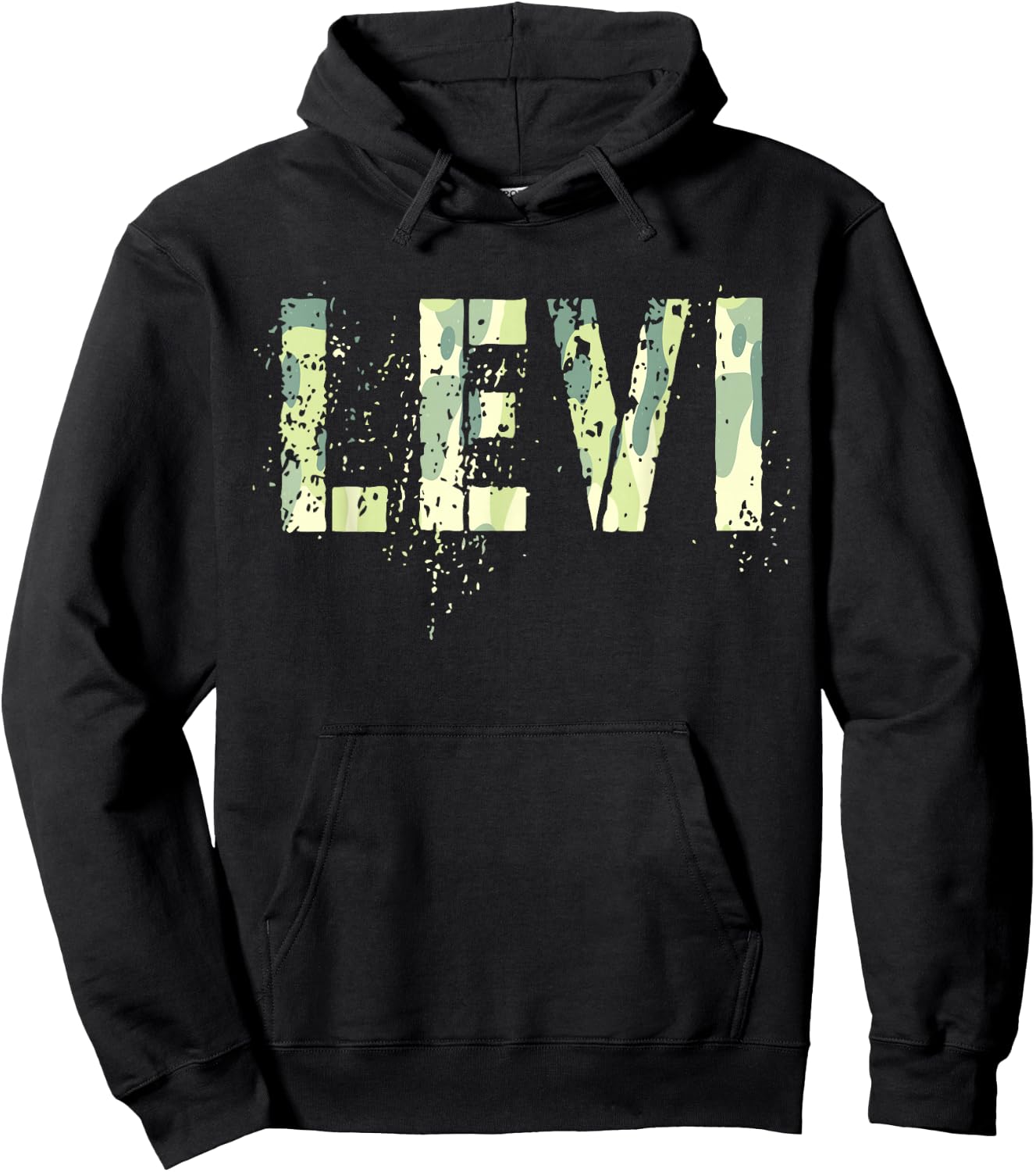 Personalized Name LEVI Camo Boy Military Birthday Father Son Hoodie - Hoodie | Black
