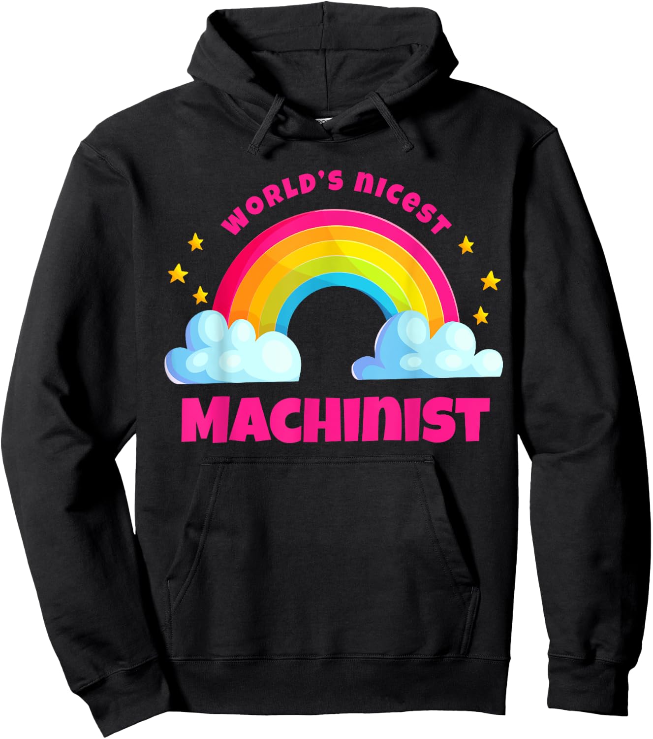 World's Nicest Machinist Shirt Rainbow Retro Funny Machinist Hoodie - Hoodie | Black