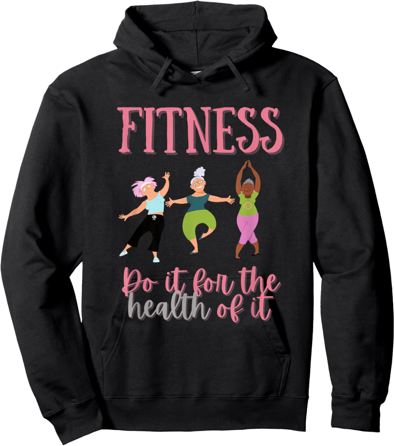 FUNNY FITNESS Shirt for Senior Citizen Workout Gym Hoodie - Hoodie | Black