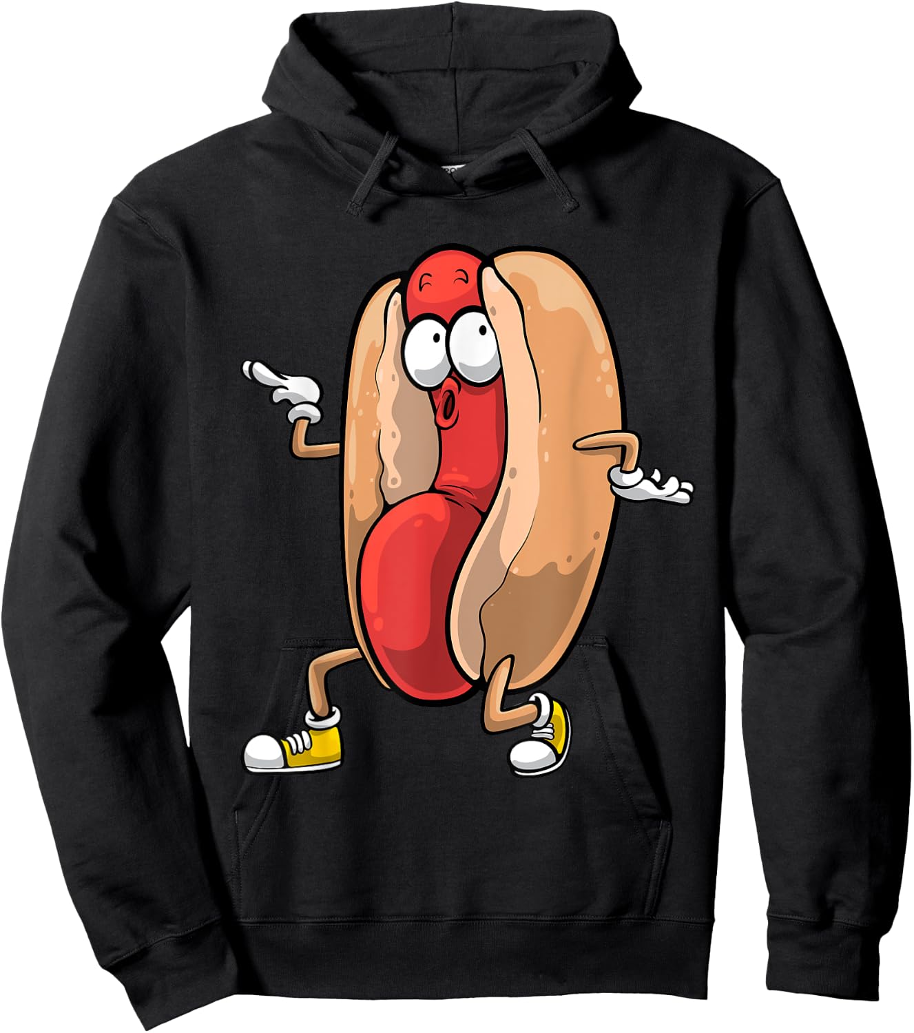 Funny Dancing Hot Dog Design For Kids Boys Girls Hotdog Gag Hoodie - Hoodie | Black