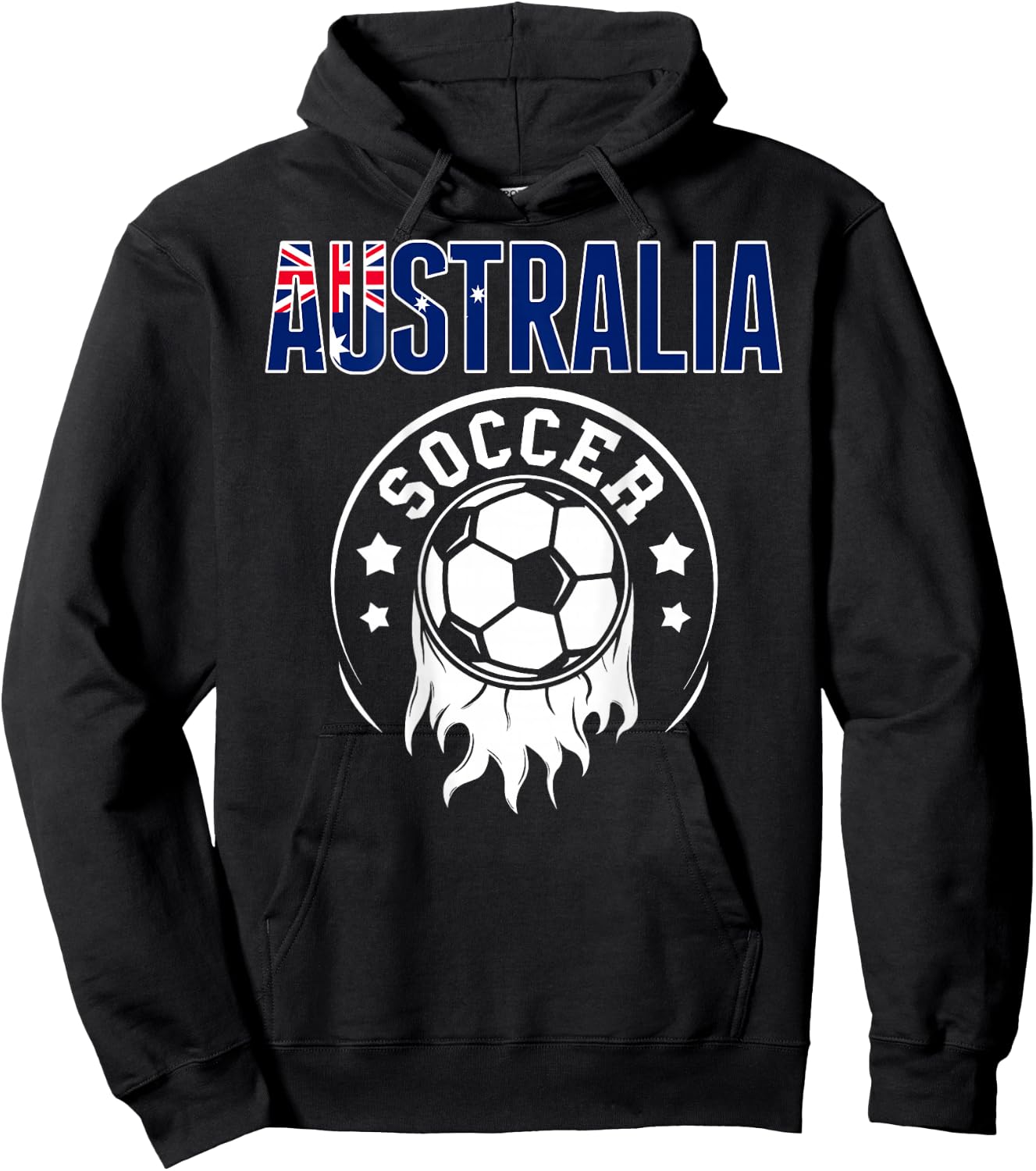 Australia Soccer Fans Jersey Australian Flag Football Lovers Hoodie - Hoodie | Black