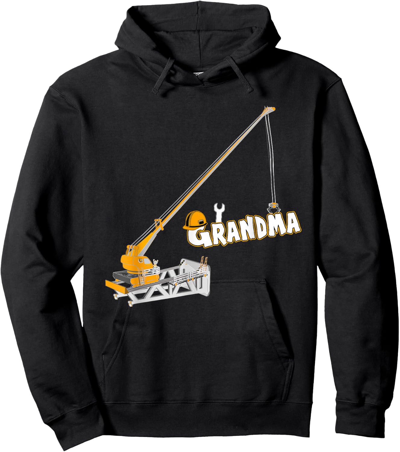 Funny Construction Worker Shirt Grandma Birthday Crew Party Hoodie - Hoodie | Black