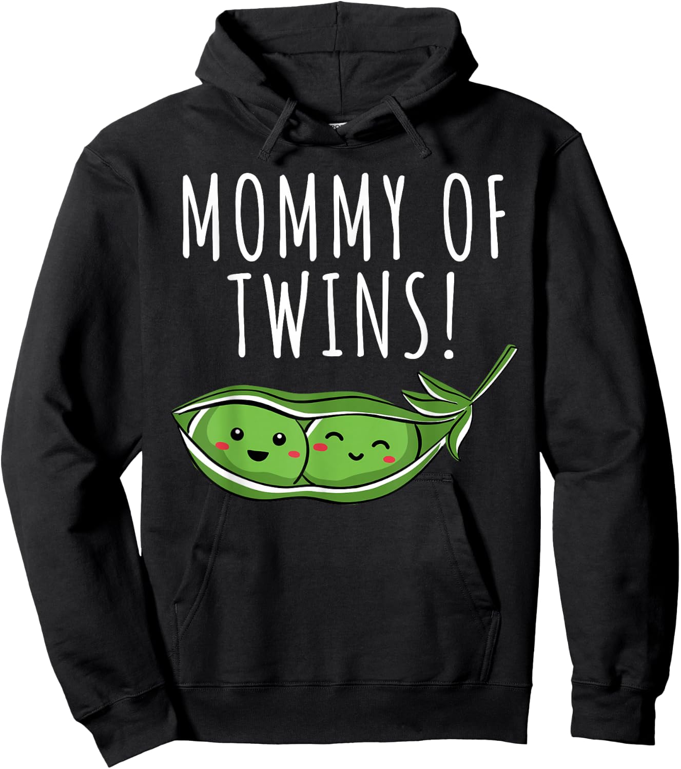 Two Peas in a Pod Mommy of Twins funny vegetable Hoodie - Hoodie | Black