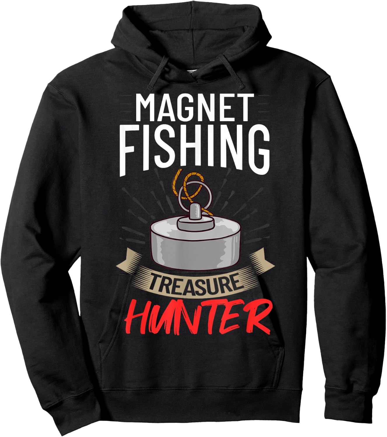 Magnet Fishing Beginner Fisher Usa Fisherman Hoodie - Hoodie | Black