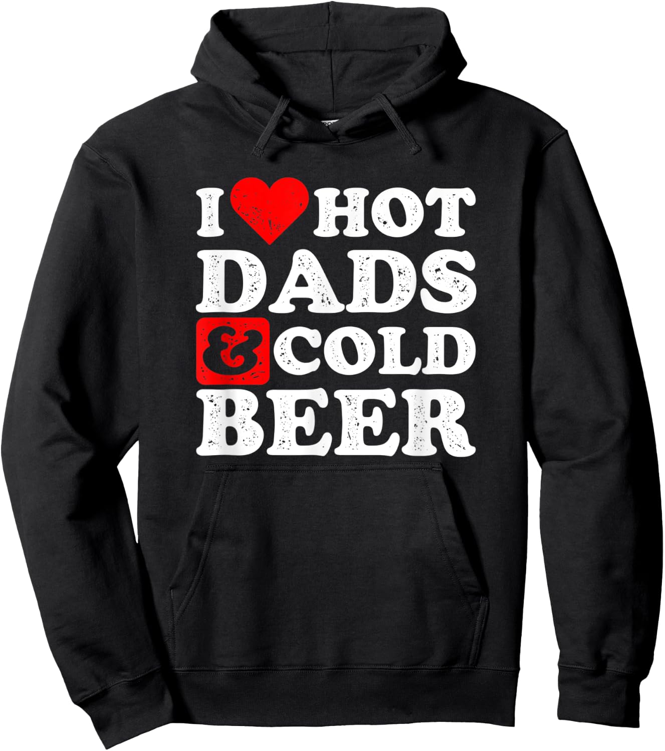 I Heart Hot Dads and Cold Beer Design Beer Hoodie - Hoodie | Black