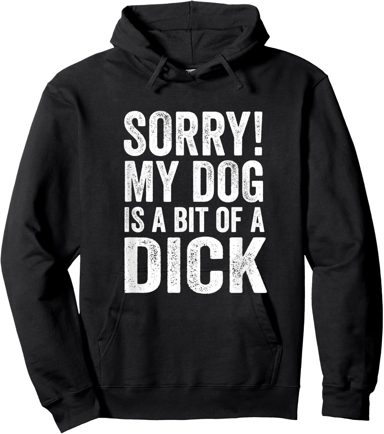 Funny Dog Lover - Sorry! My Dog is a bit of a Dick Men Women Hoodie - Hoodie | Black