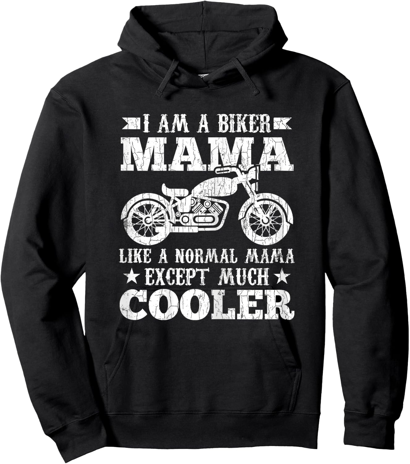 I'm A Biker Mama Funny Motorcycles Bike Graphic Hoodie - Hoodie | Black