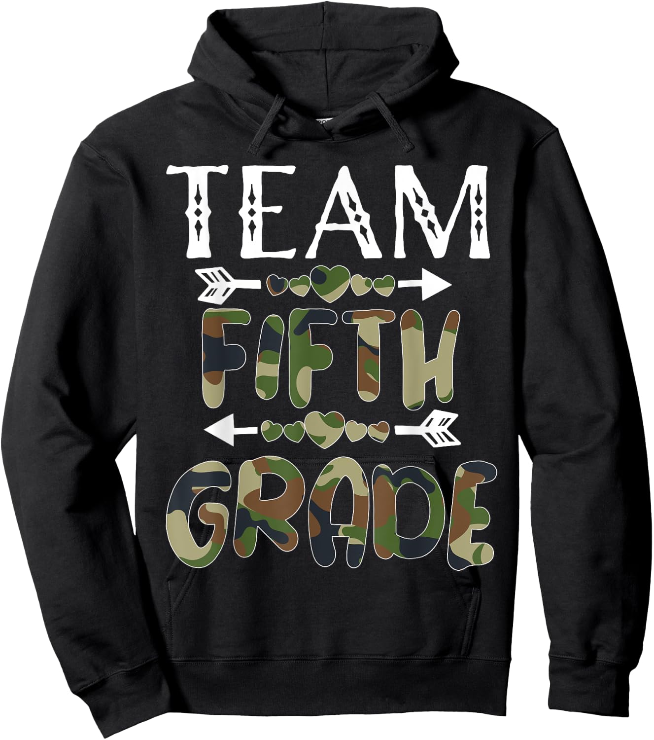 Team Fifth Grade Back To School 1st Day Camo Teachers Hoodie - Hoodie | Black