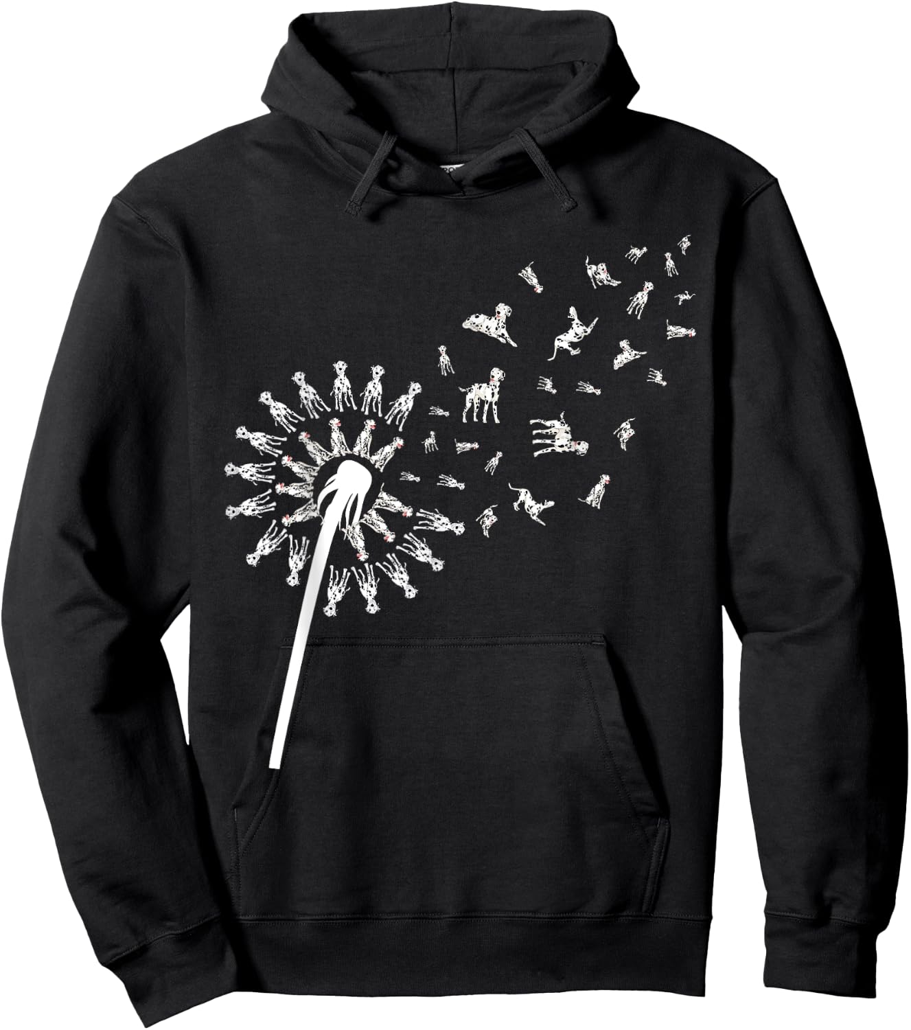 Dandelion Animal Pet Dog Owner Dog Lover Floral Dalmatian Men Women Girls Kids Hoodie - Hoodie | Black
