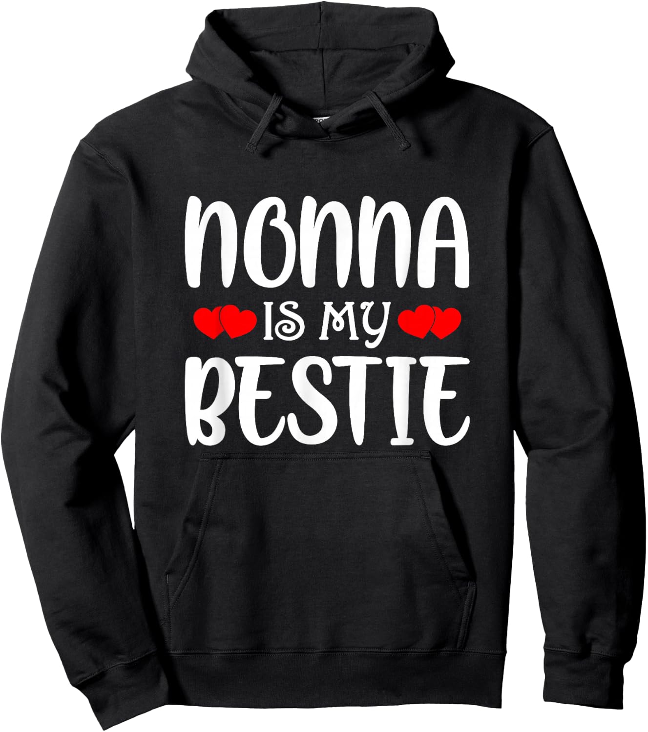 Nonna Is My Bestie Toddler Design from Grandma Grandpa Hoodie - Hoodie | Black