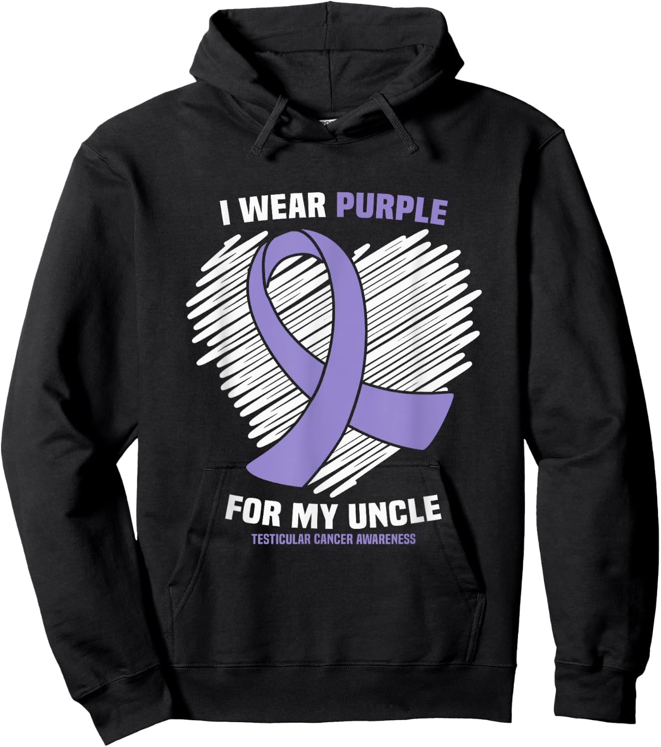 I Wear Purple For My Uncle Testicular Cancer Awareness Hoodie - Hoodie | Black