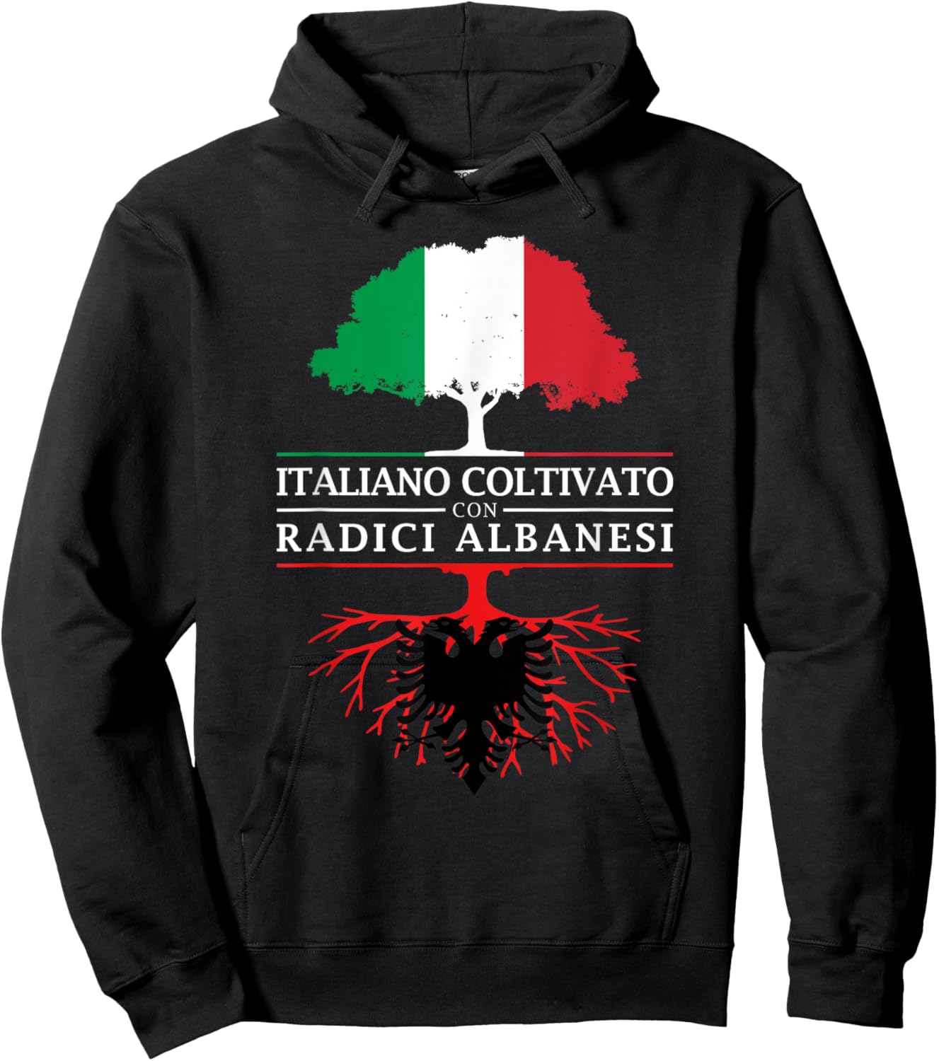 Italy grown at the roots of Albania - Albania Hoodie - Hoodie | Black