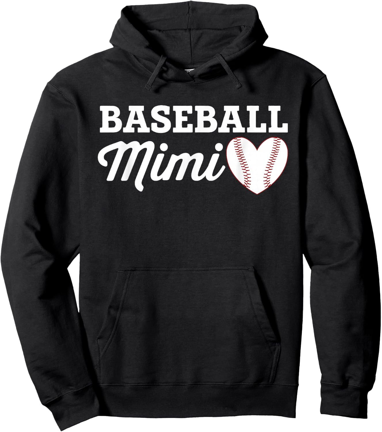 Baseball Mimi Love Heart Baseball Sports Hoodie - Hoodie | Black