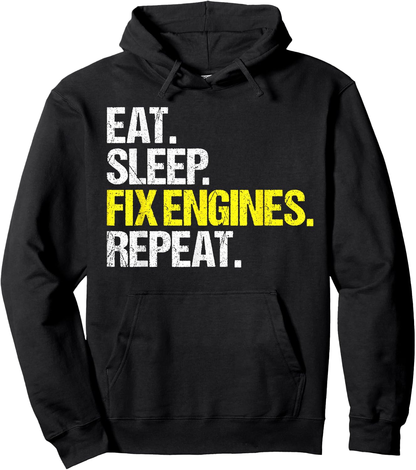 Small Engine Mechanic Eat Sleep Routine Hoodie - Hoodie | Black