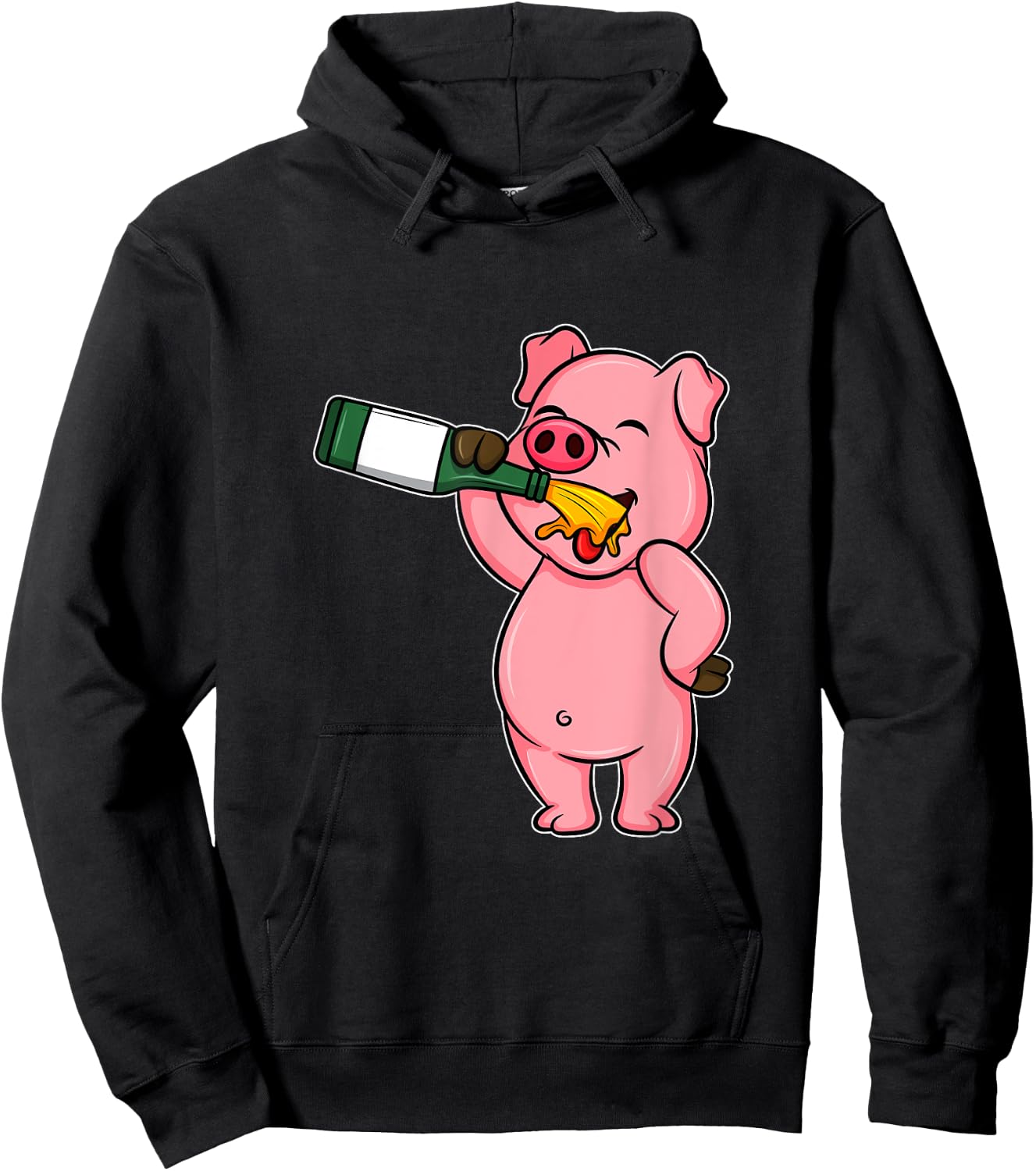 Funny Beer Day Pig Shirt I Alcohol Drink Party Wine Hoodie - Hoodie | Black