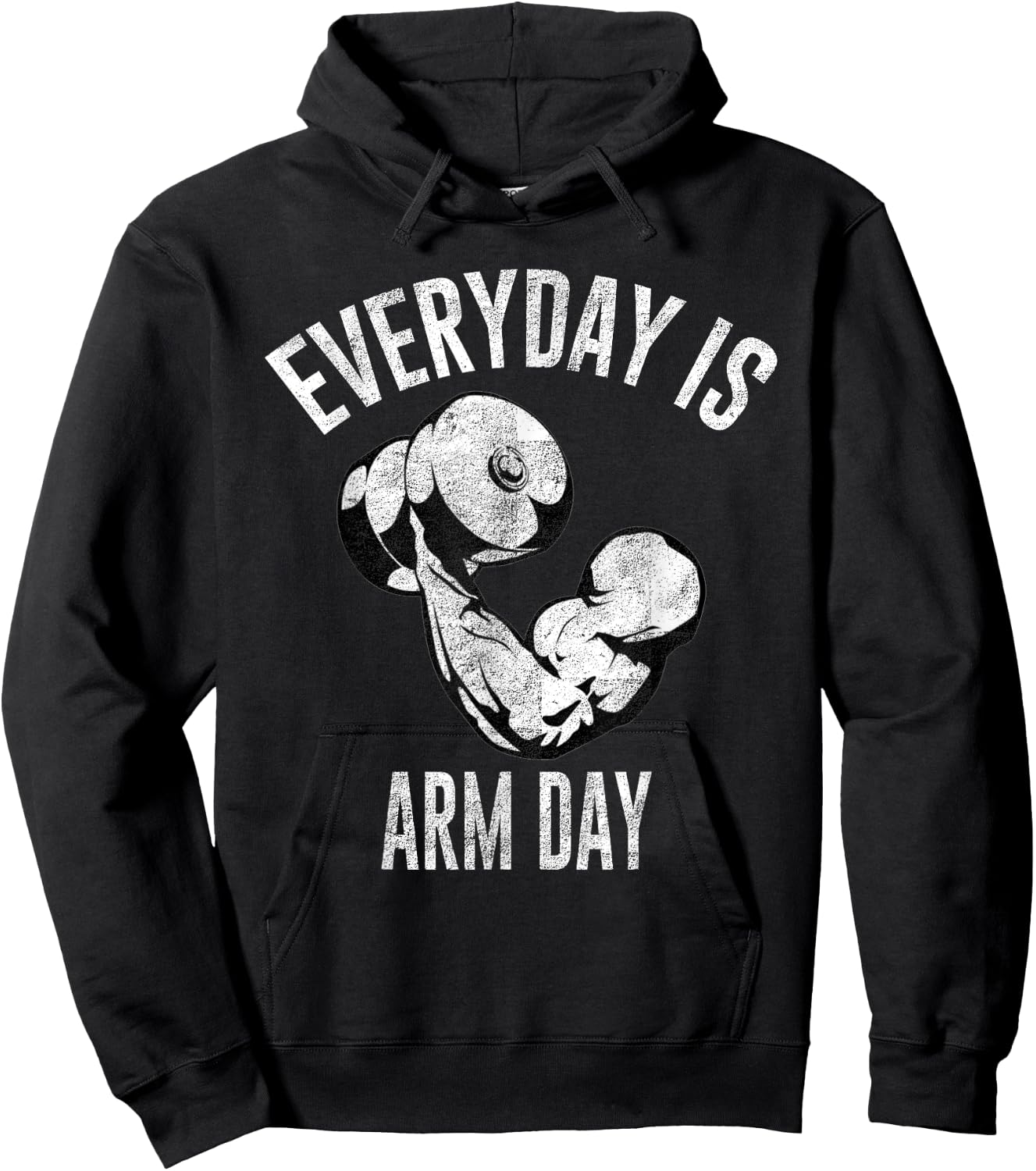 Everyday Is Arm Day Shirt: Weightlifting Fitness Hoodie - Hoodie | Black