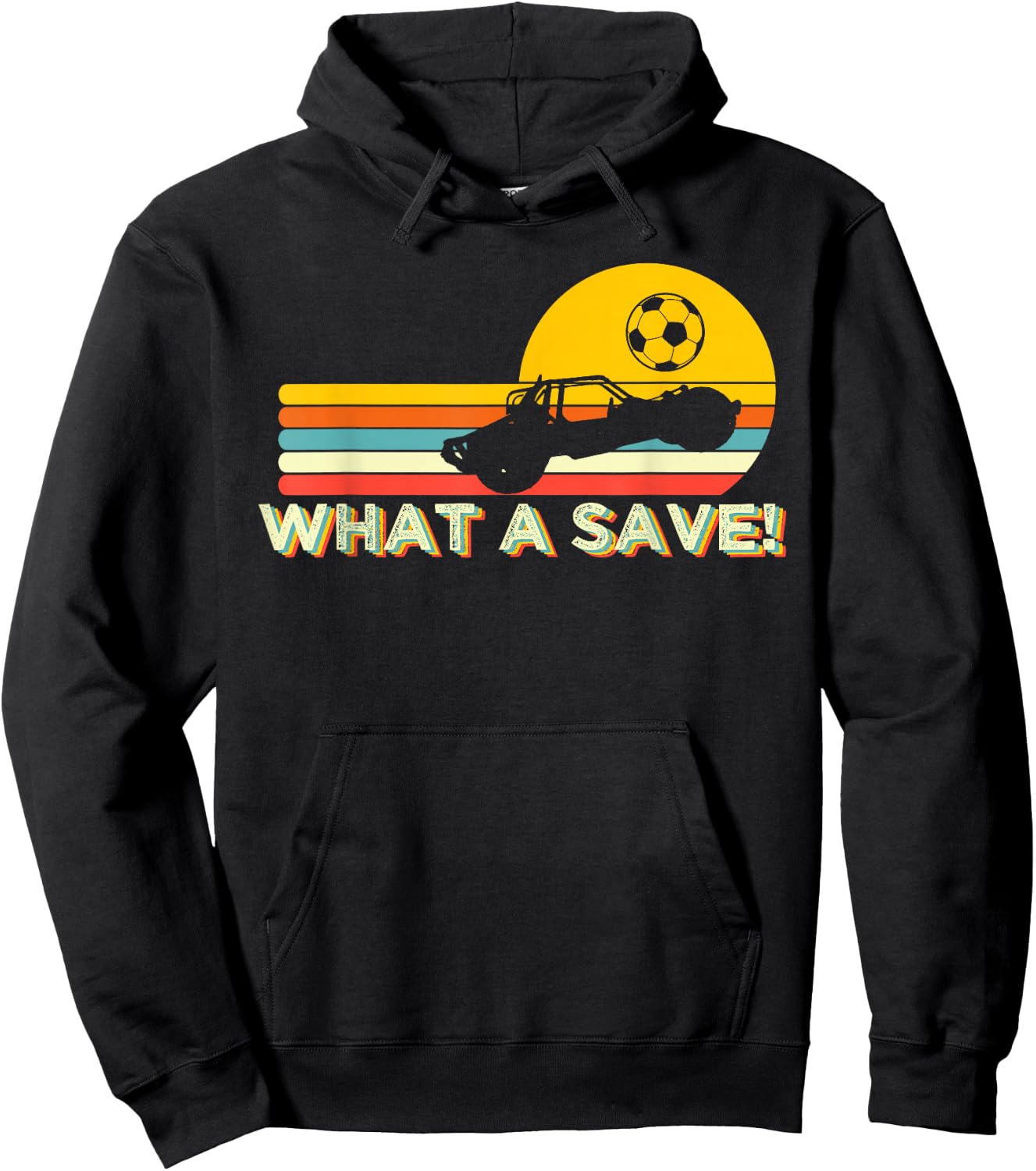 What a Retro Rocket Soccer Car League Hoodie - Hoodie | Black