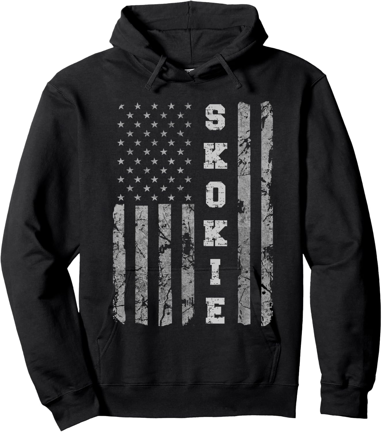 Skokie, Illinois, American flag Hoodie - Hoodie | Black
