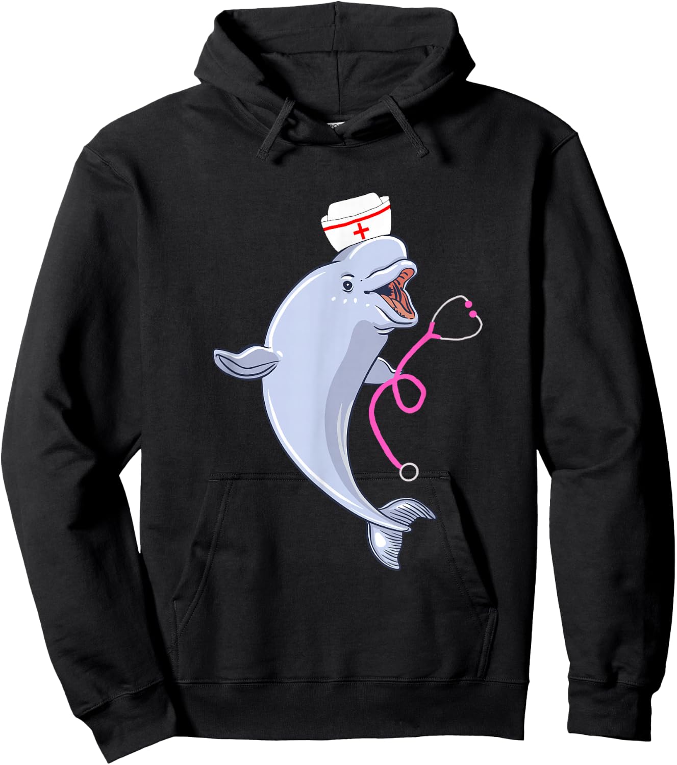 Beluga Whale Medical Nurse Medic RN White Arctic Whale Hoodie - Hoodie | Black
