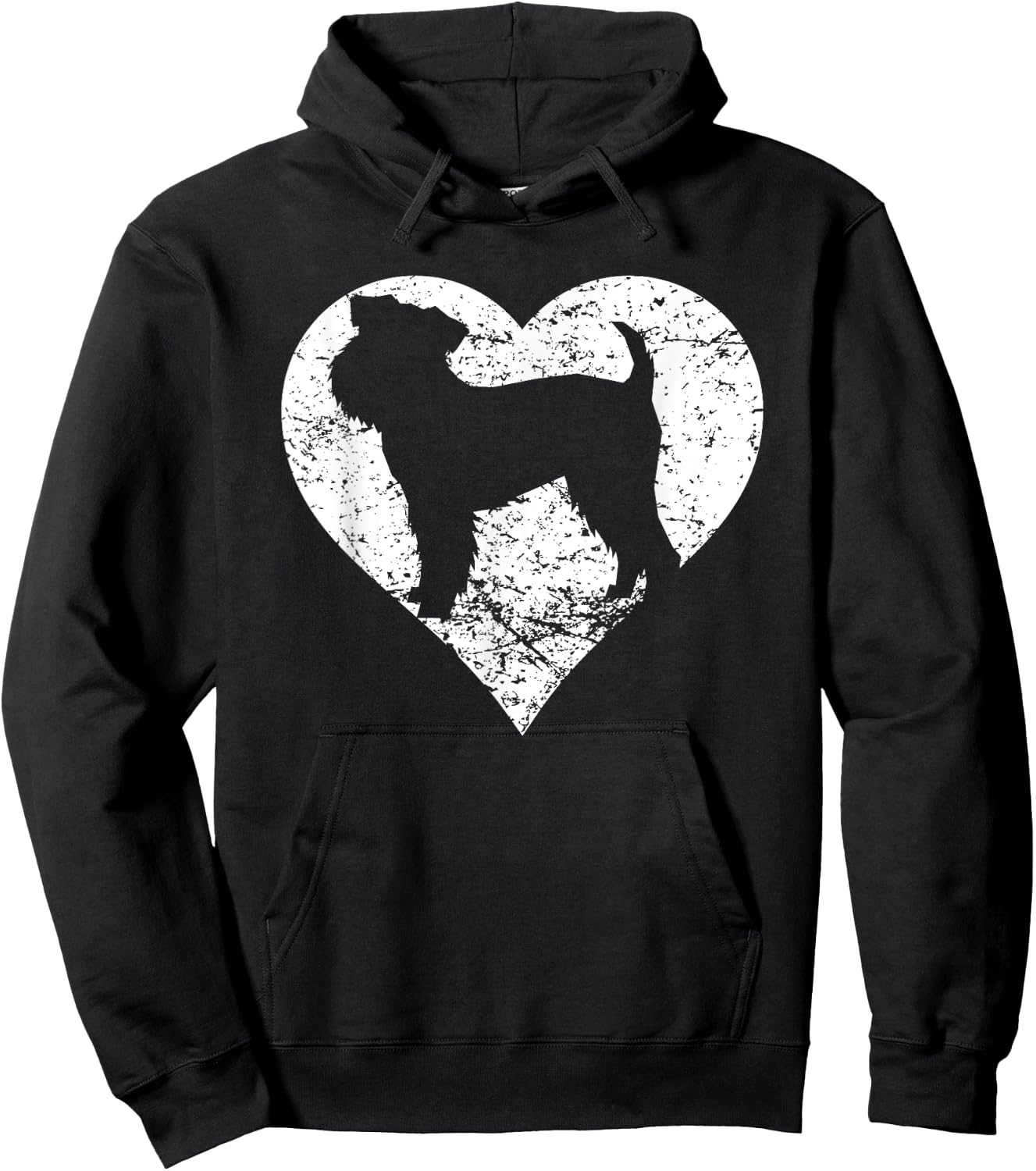 Distressed Brussels Griffon Heart Dog Owner Graphic Men Women Kids Hoodie - Hoodie | Black