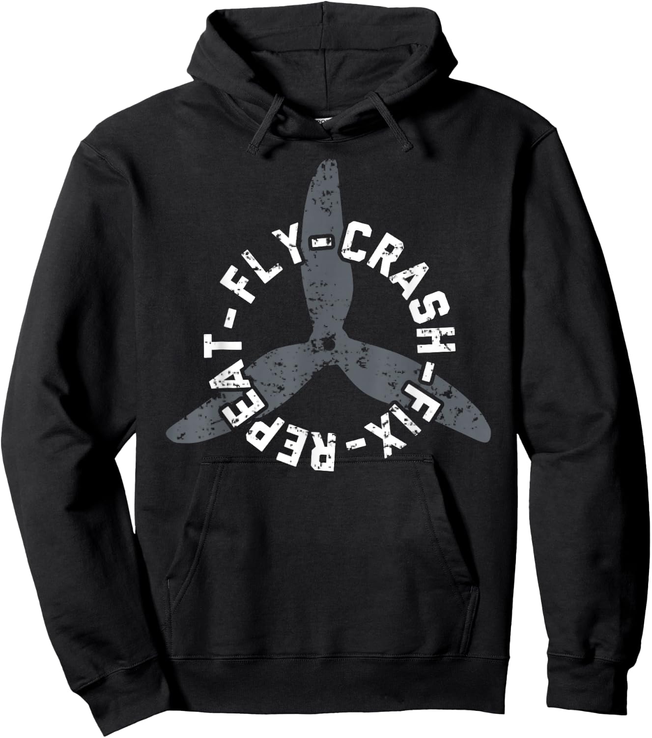 Fly Crash Fix Repeat - Funny Drone Racing FPV Quad Pilot Hoodie - Hoodie | Black