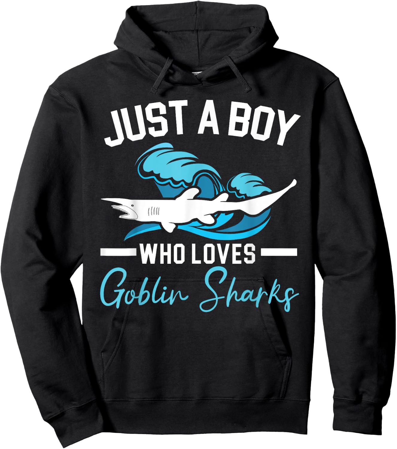 Just A Boy Who Loves Goblin Sharks Animal Marine Biologist Hoodie - Hoodie | Black