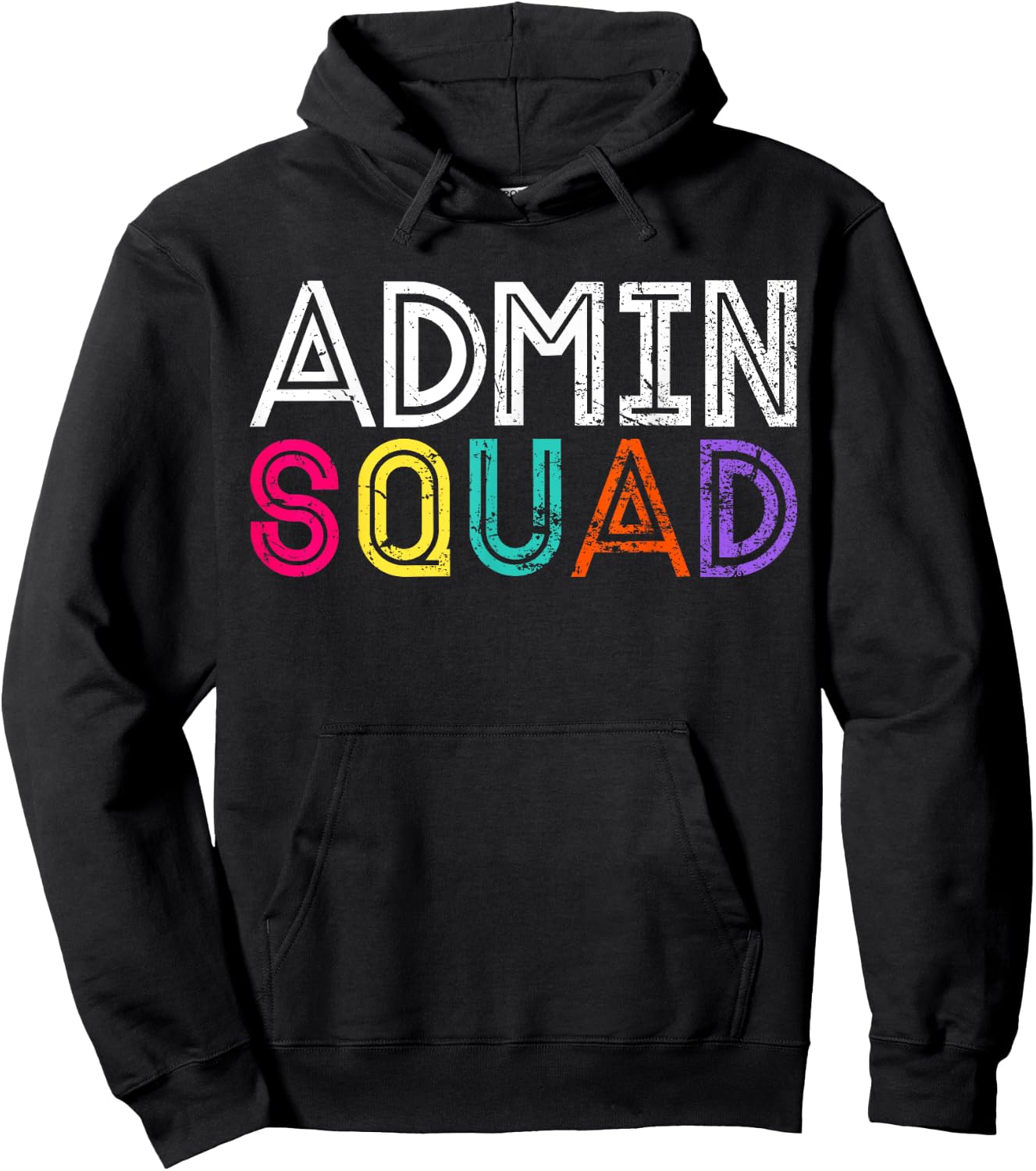 Funny Office Admin Squad Team Vintage style Back to School Hoodie - Hoodie | Black
