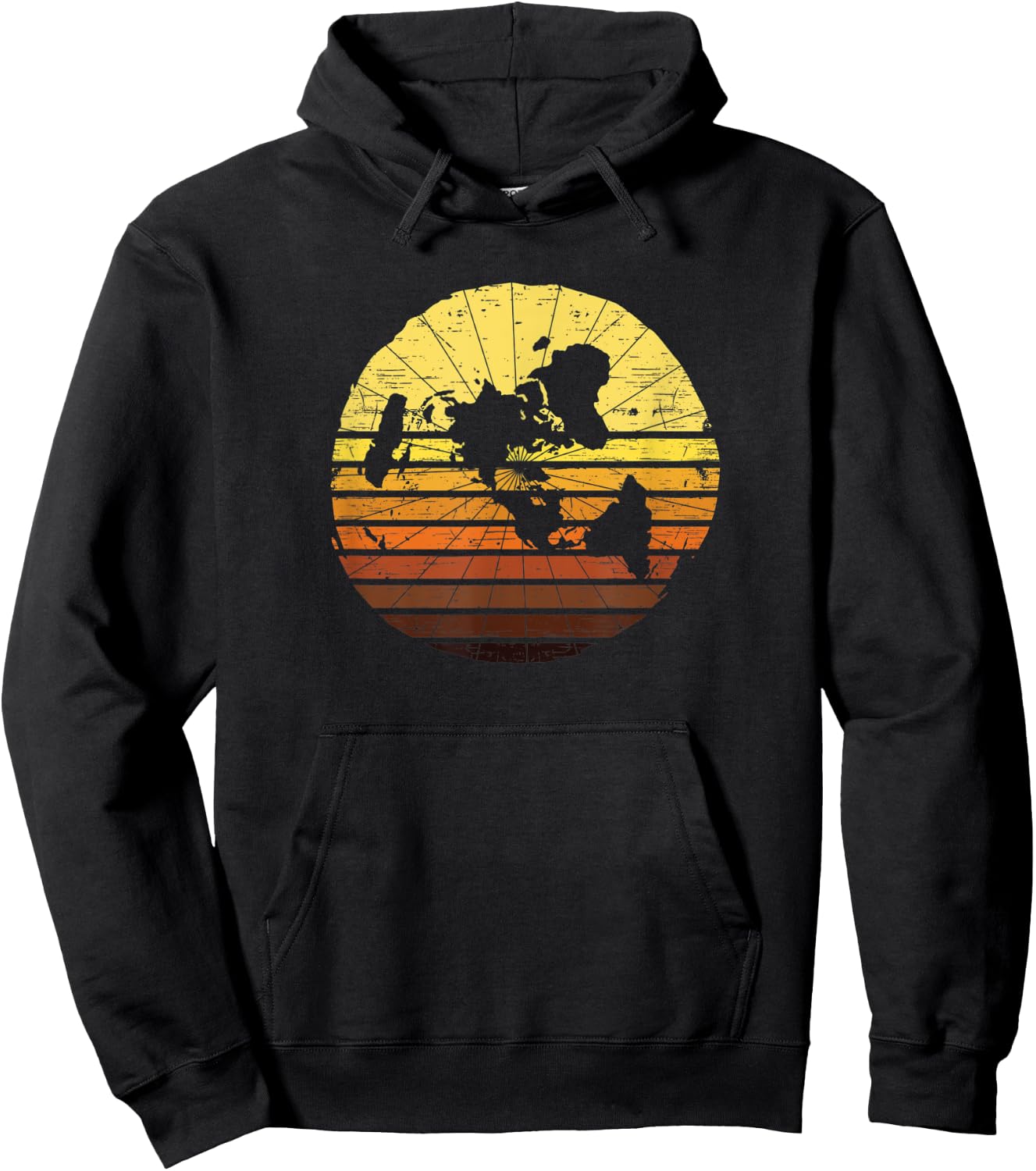 Flat Earth Conspiracy Theory Retro Earth Day Ice Wall Plane Hoodie - Hoodie | Black