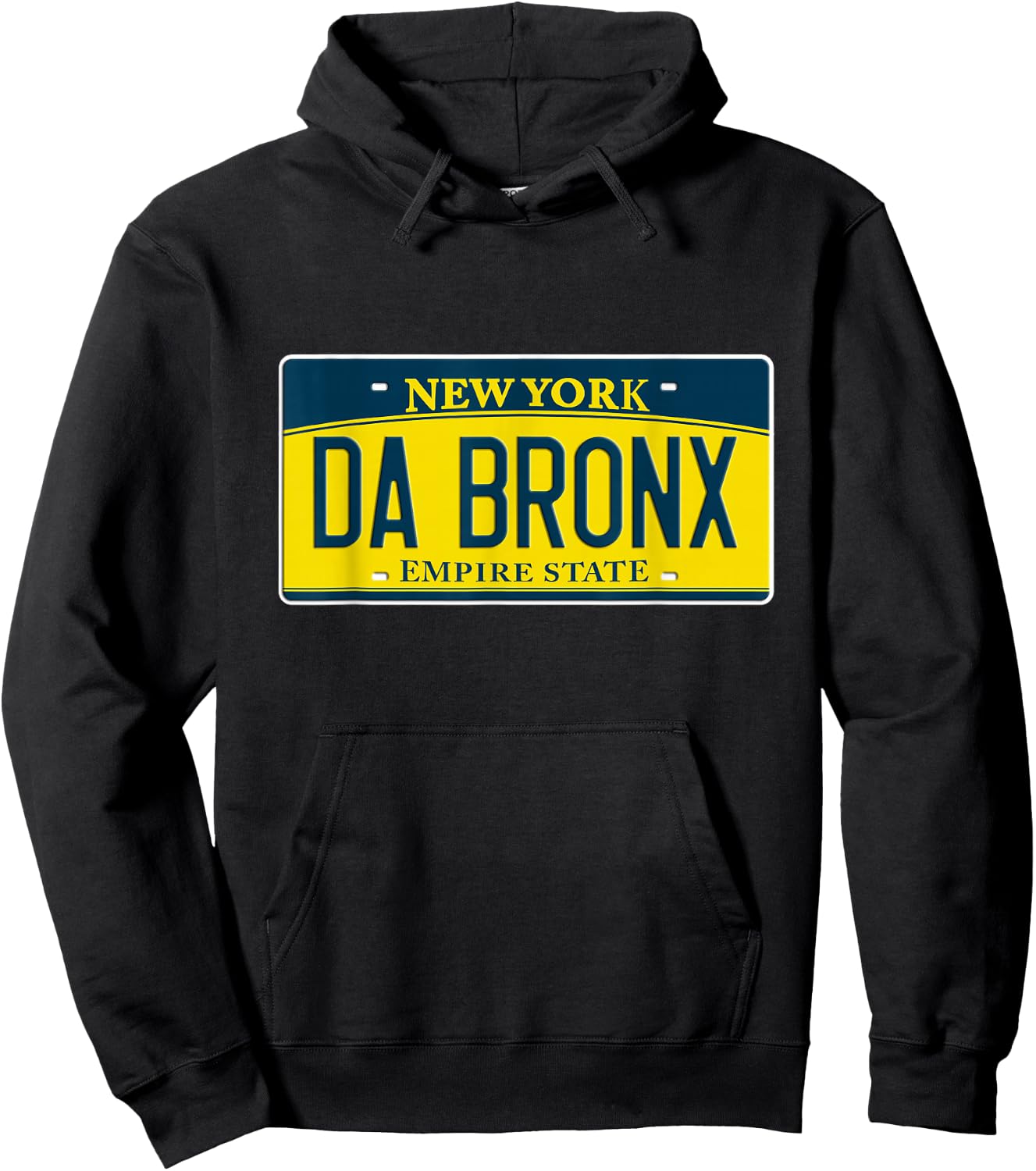 Funny Da Bronx New York NY Neighborhood License Plate Hoodie - Hoodie | Black