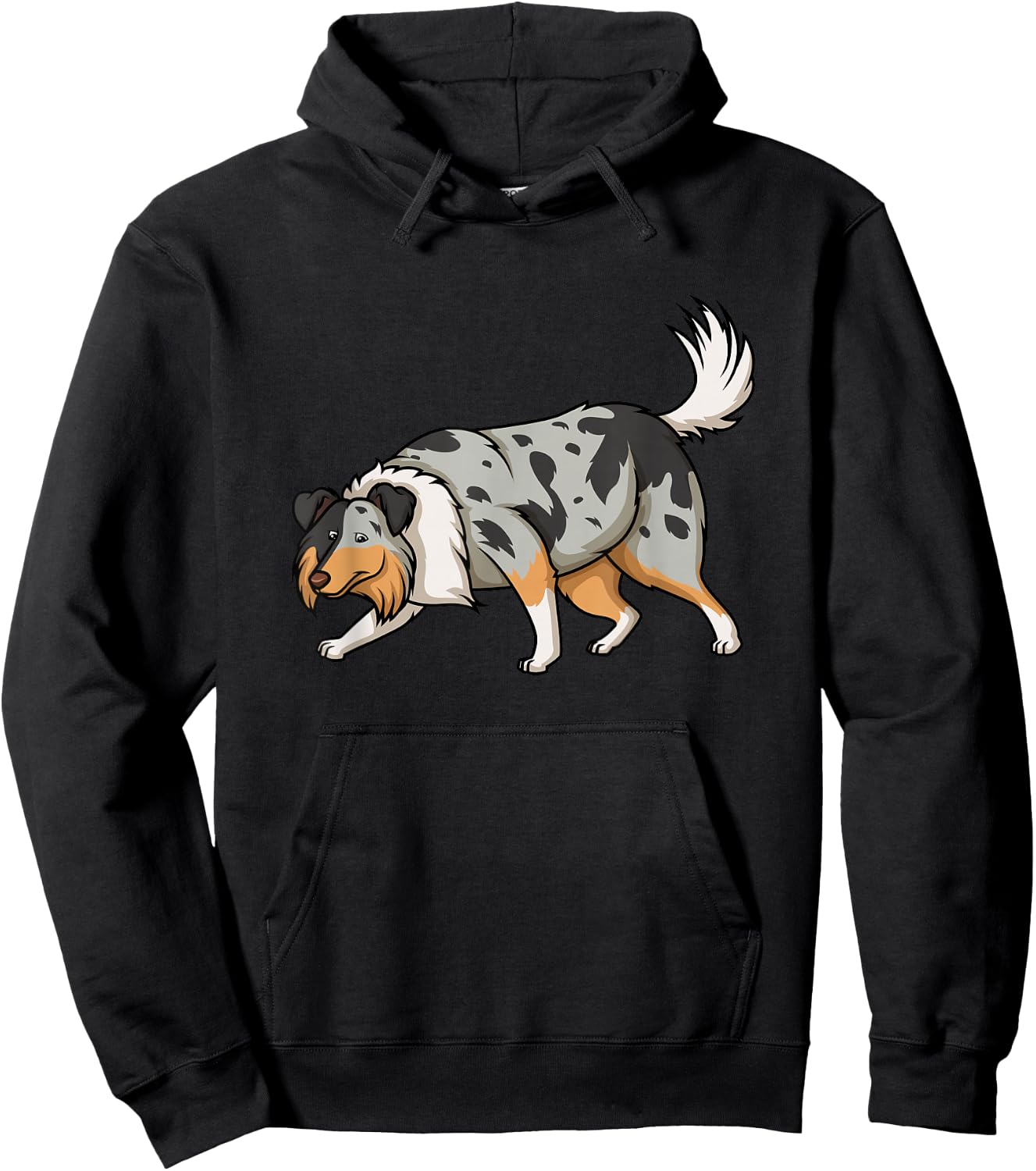 Collie Dogs Blue Merle Collie Sniffing Funny Cute Hoodie - Hoodie | Black
