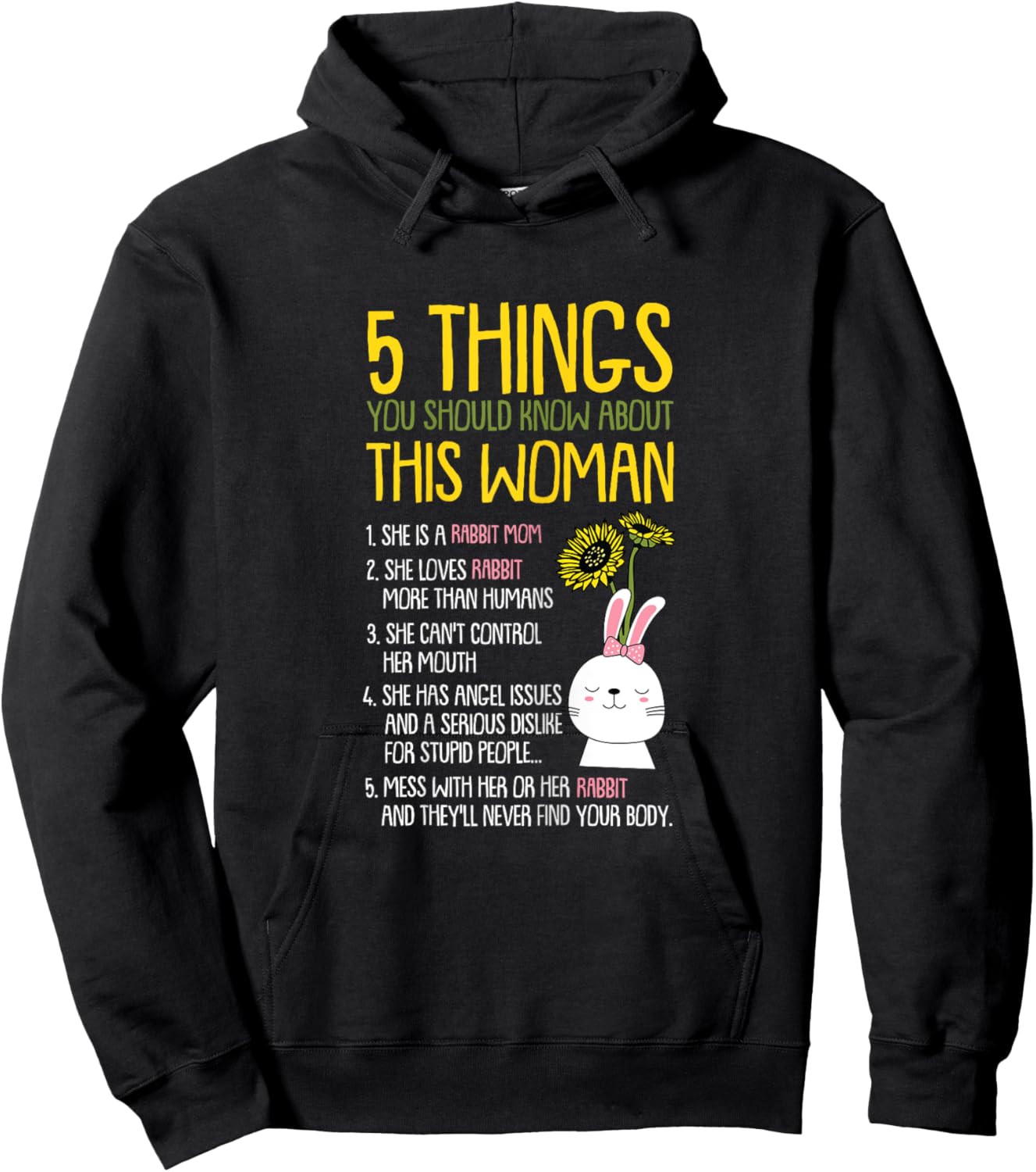 5 Things You Should Know About This Woman Rabbit Mom Bunny Hoodie - Hoodie | Black