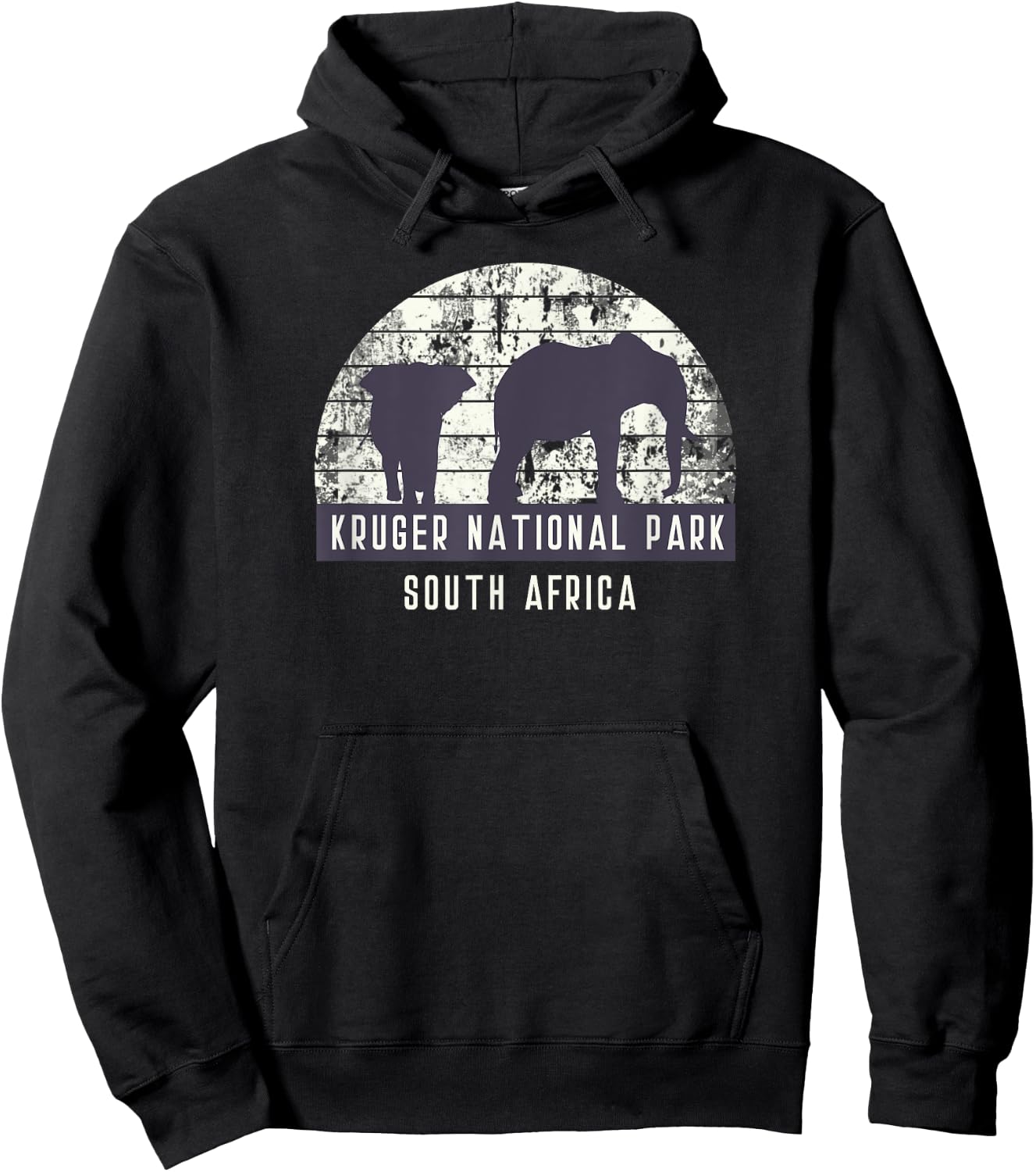 Men's Elephant South African Safari National Park T Shirt Hoodie - Hoodie | Black