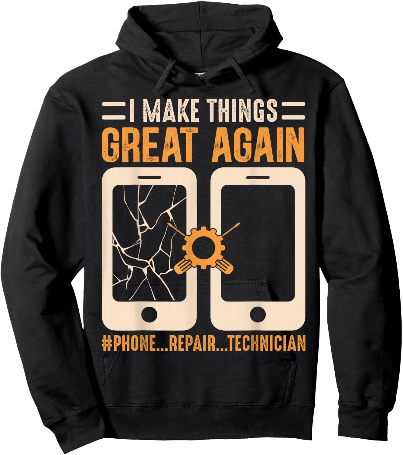 Mobile Phone Repair Shirt Funny Smartphone Electrician Hoodie - Hoodie | Black