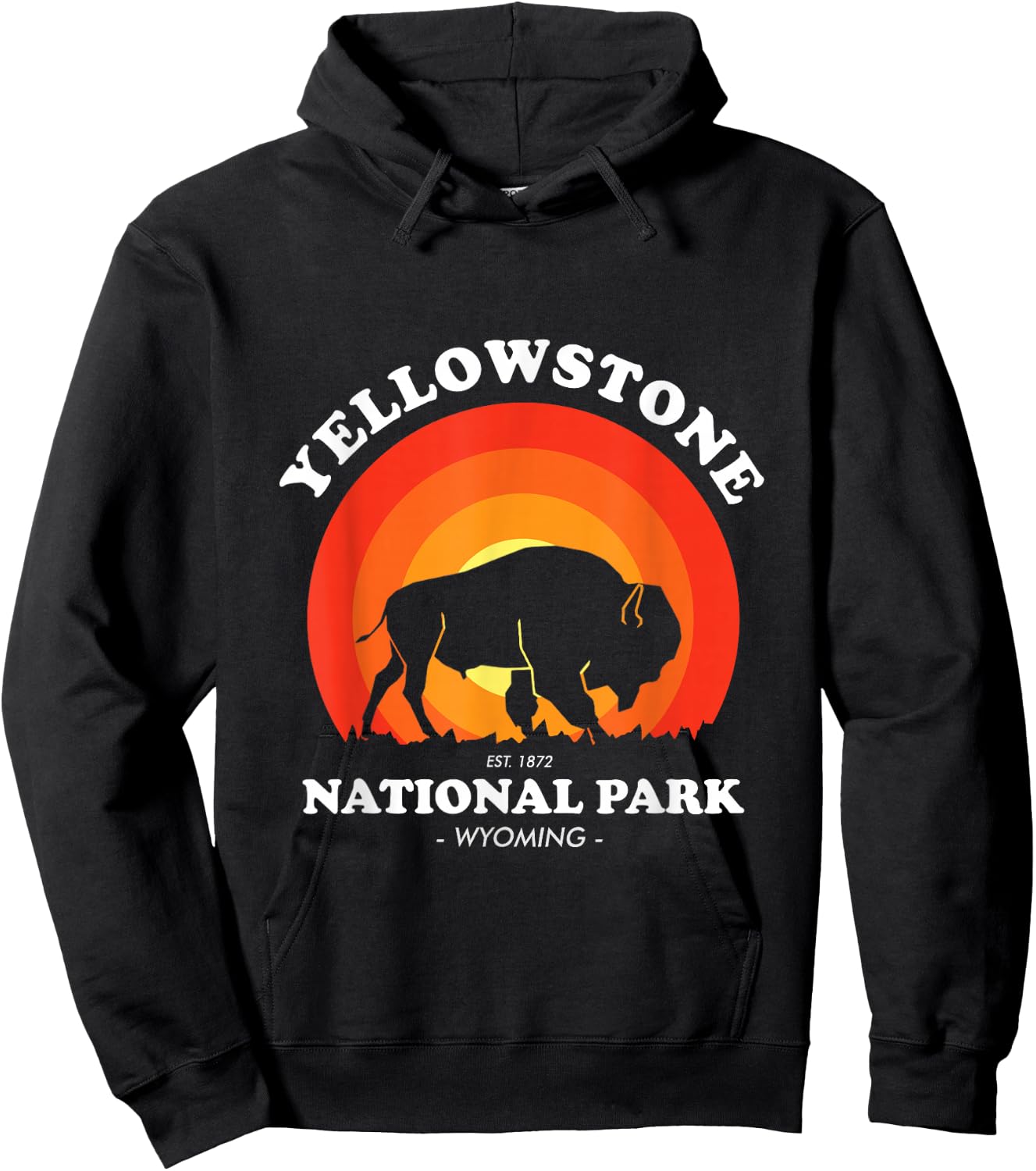 Yellow Stone National Park- Vintage Hoodie - Hoodie | Black