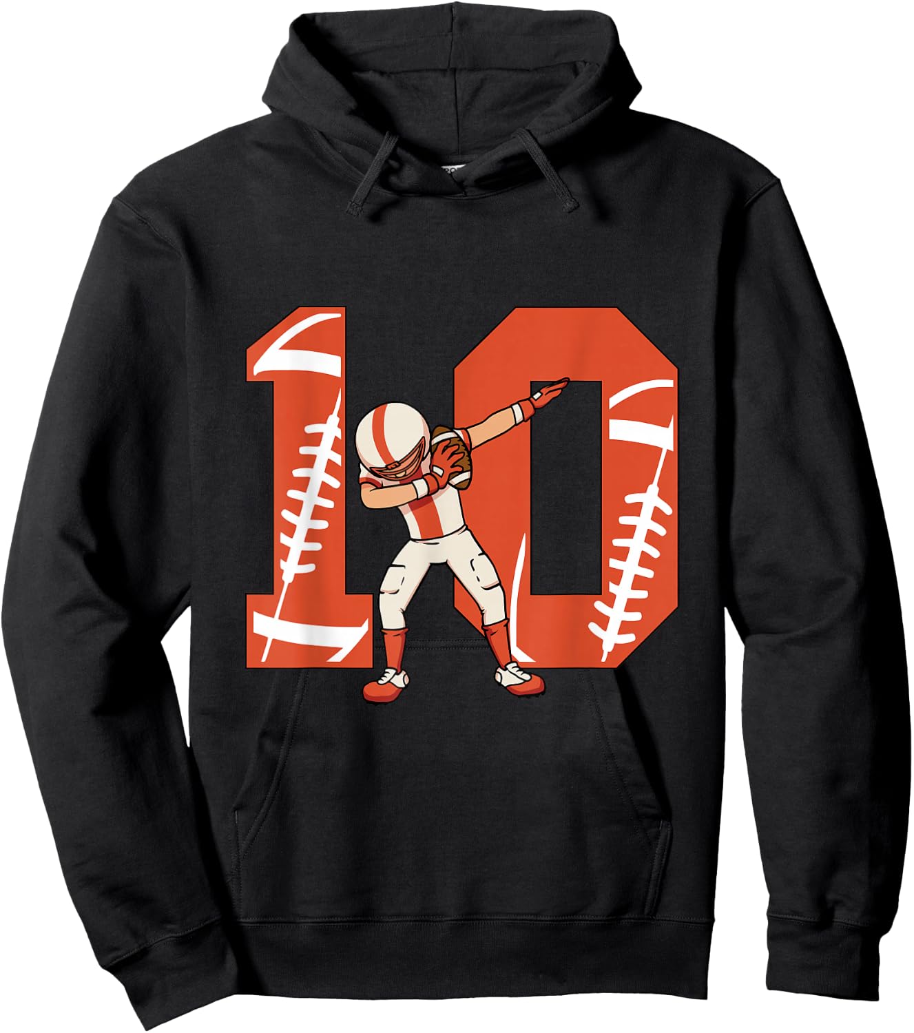 10 Years Old Boy Football Player 10th Football Birthday Kids Hoodie - Hoodie | Black