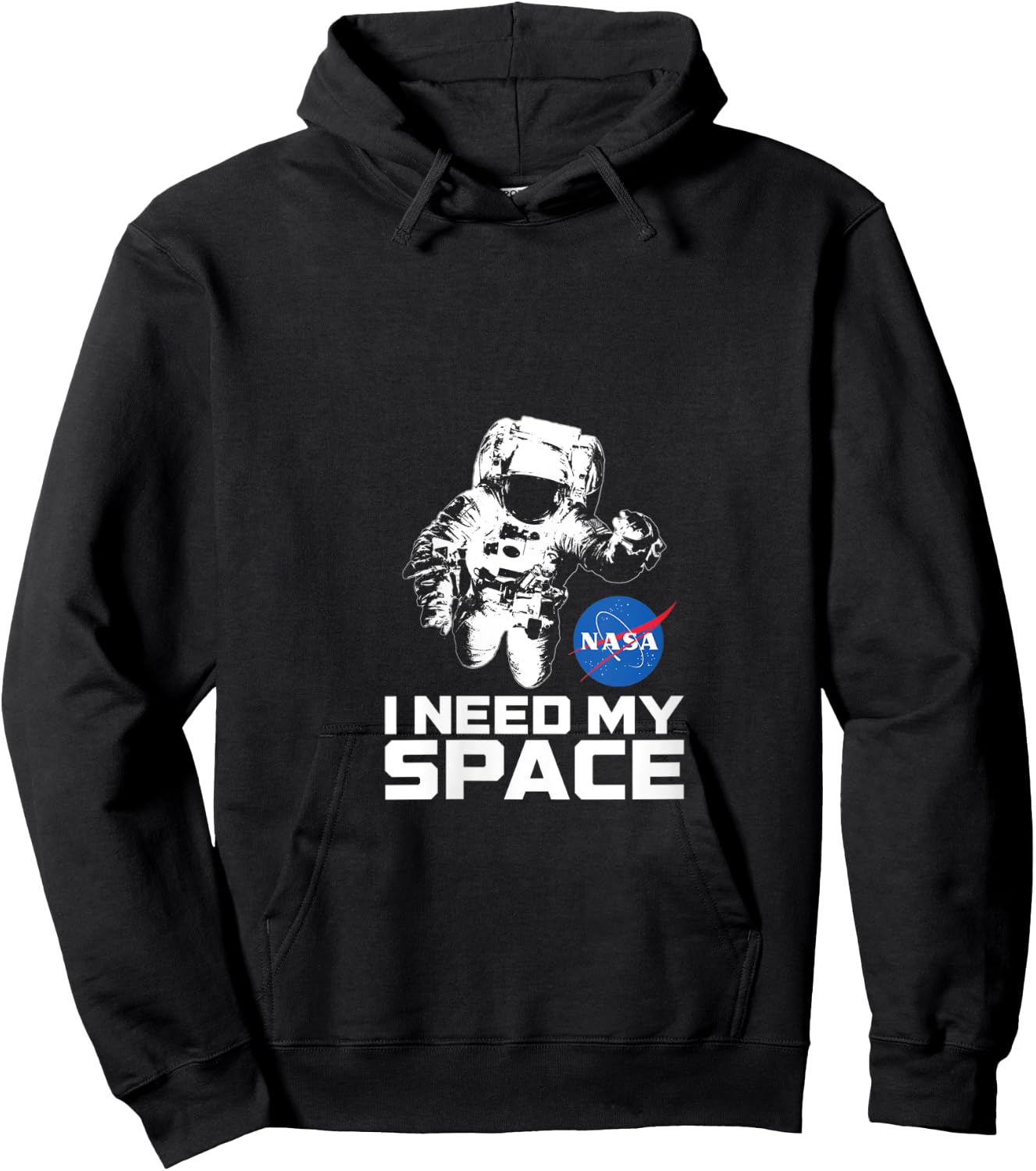 I Need My Space Shirt with Astronaut - NASA Space V-Neck Hoodie - Hoodie | Black