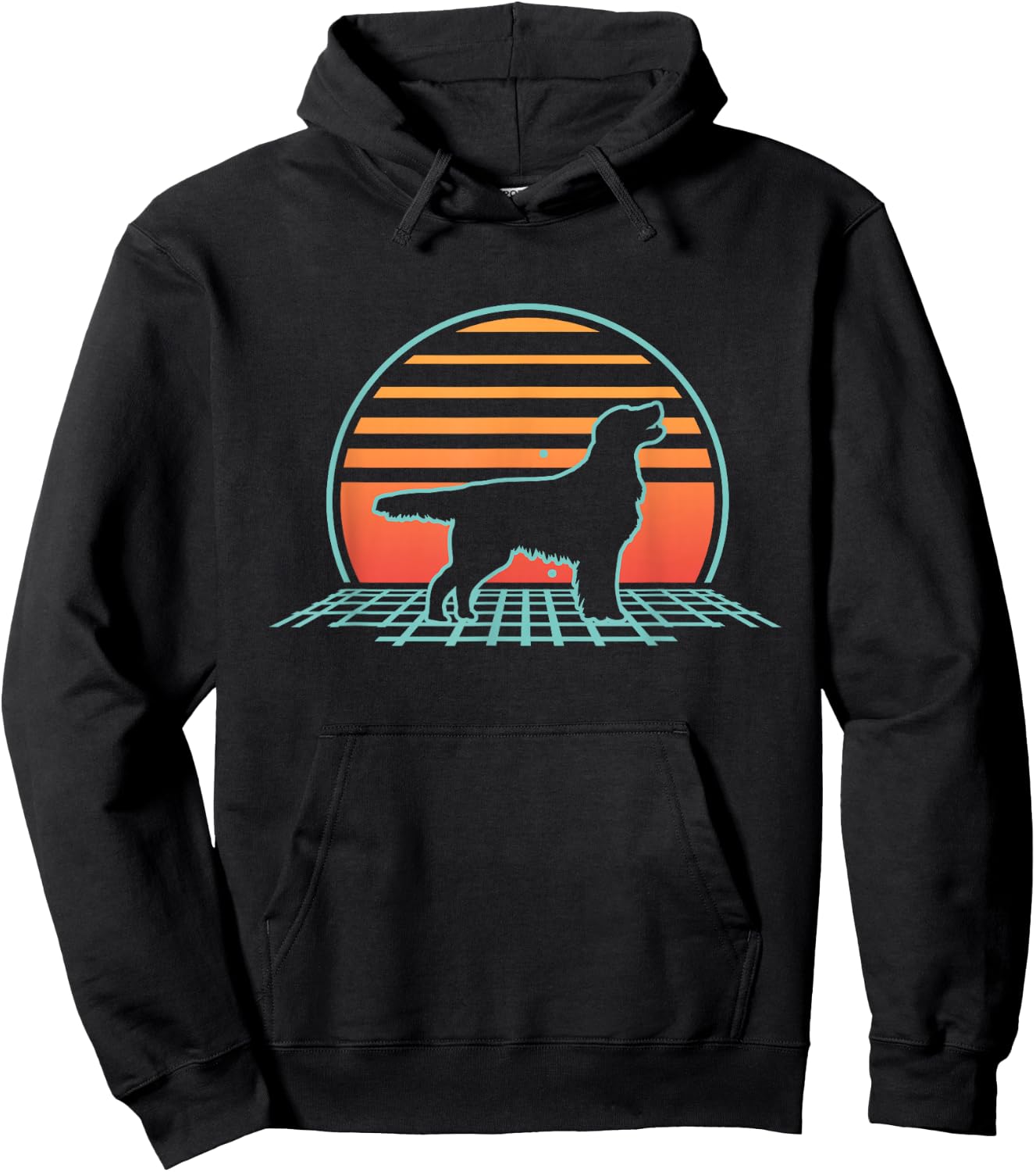 Flat-Coated Retriever Flat-Coat Dog 80's Retro Vintage Hoodie - Hoodie | Black