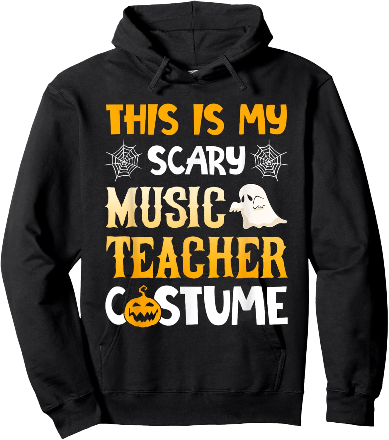 This Is My Scary Music Teacher Halloween Costumes Pajama Hoodie - Hoodie | Black