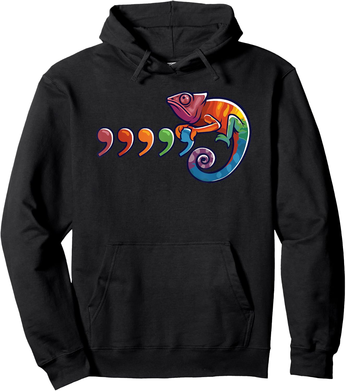Comma Chameleon Funny 80's Throwback The Original Hoodie - Hoodie | Black