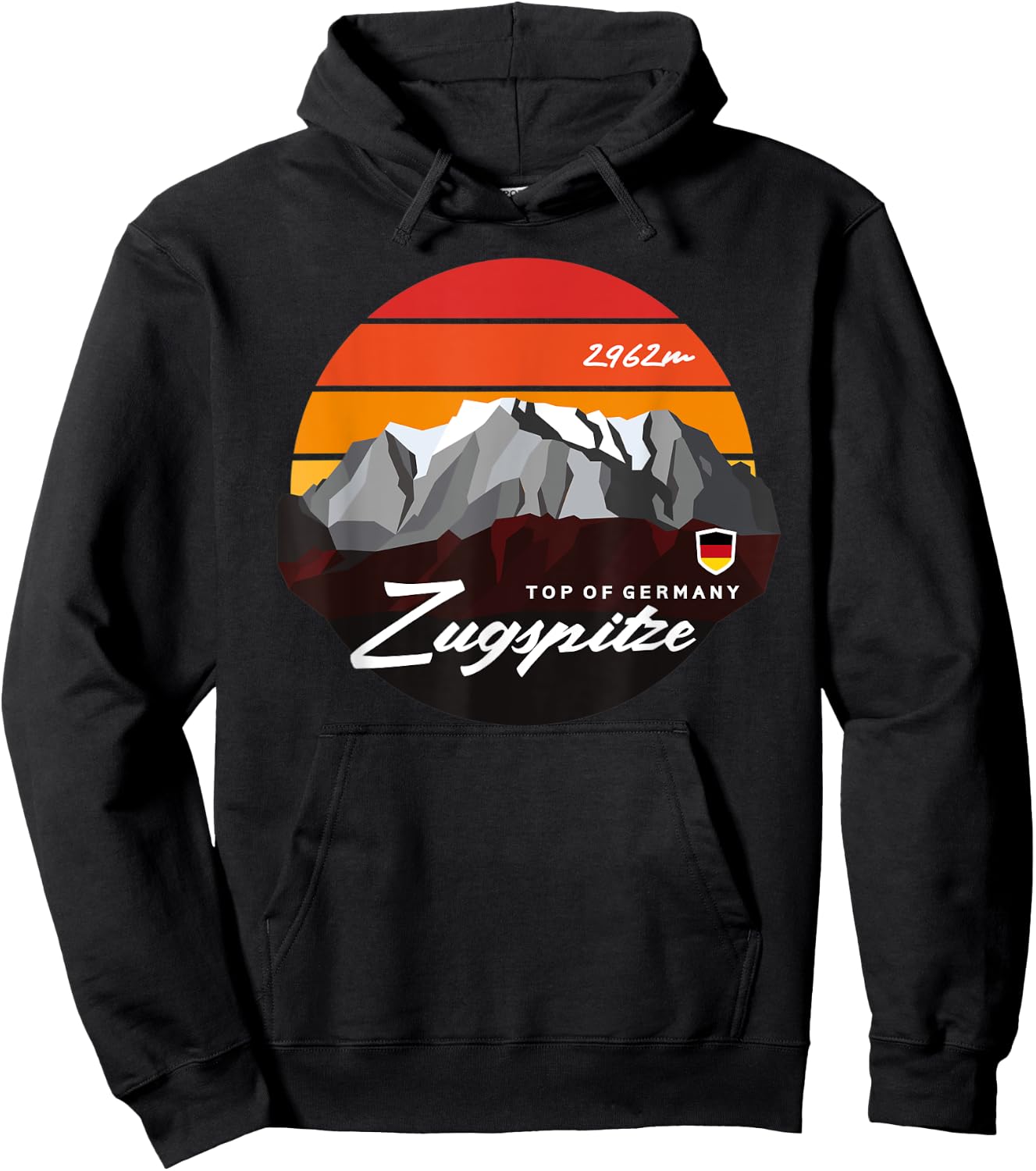 Germany Bavaria Zugspitze German Mountain Summit Souvenir Hoodie - Hoodie | Black